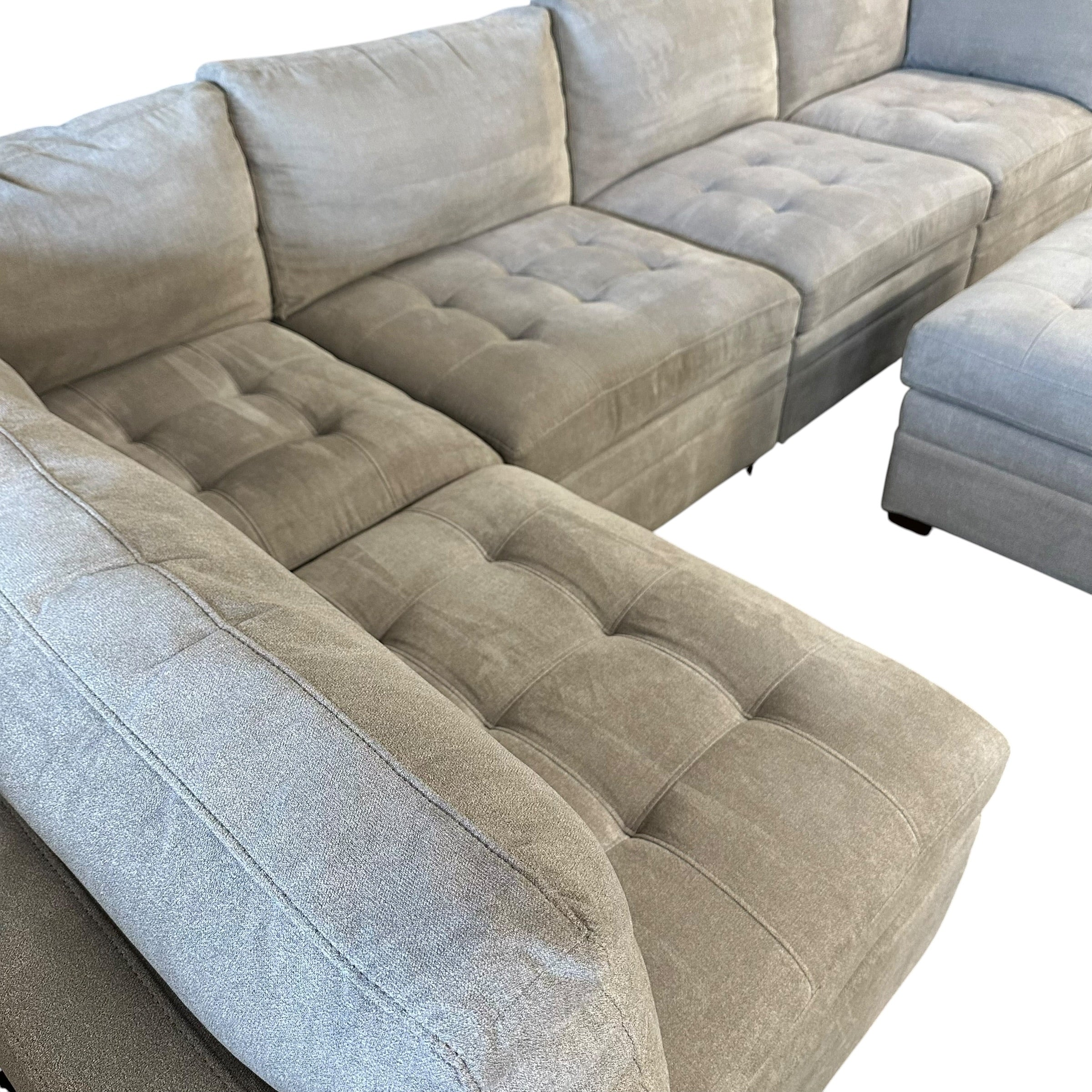 Modular 6 Pc Sectional with Matching Storage Ottoman