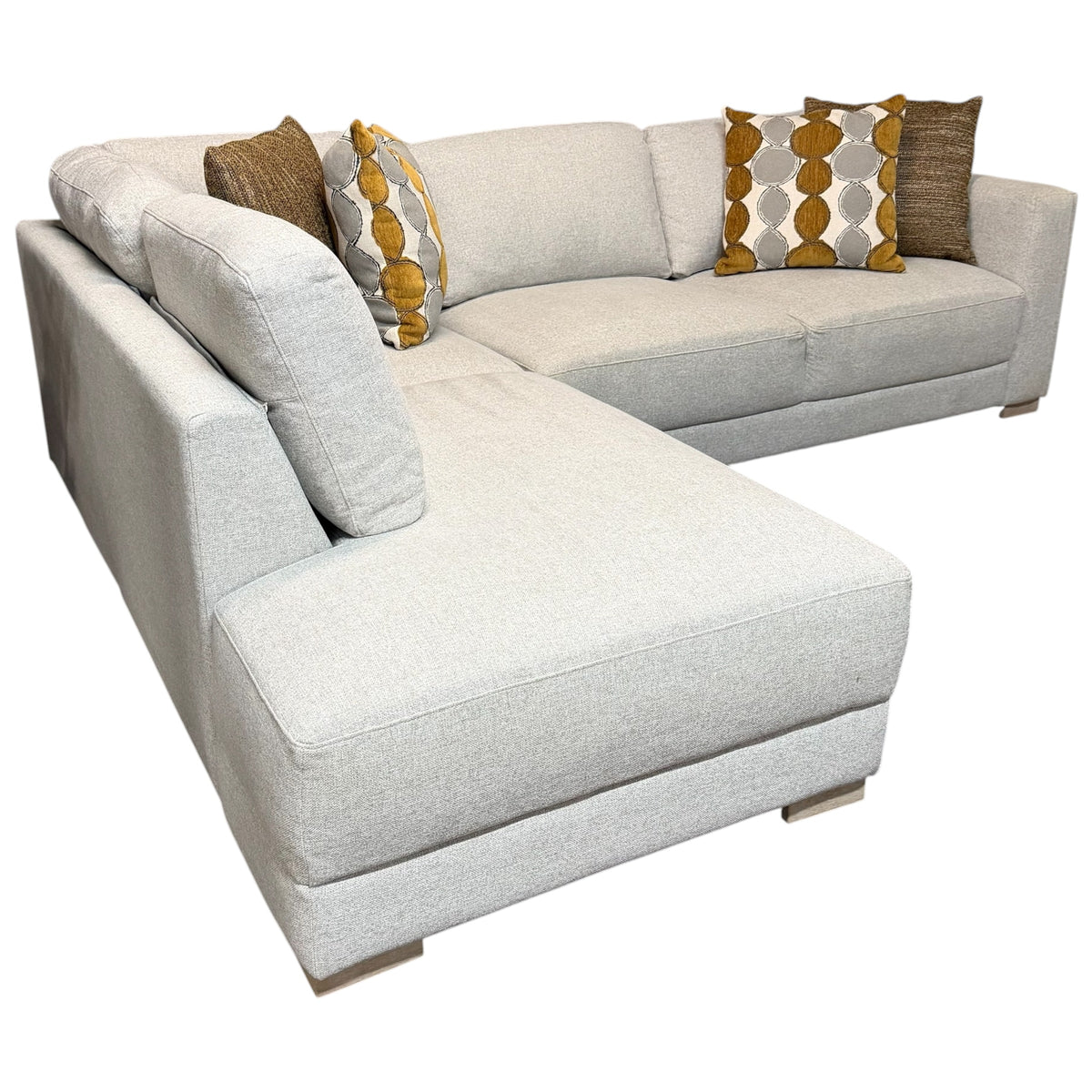 Light Gray LAF Bumper Chaise Sectional