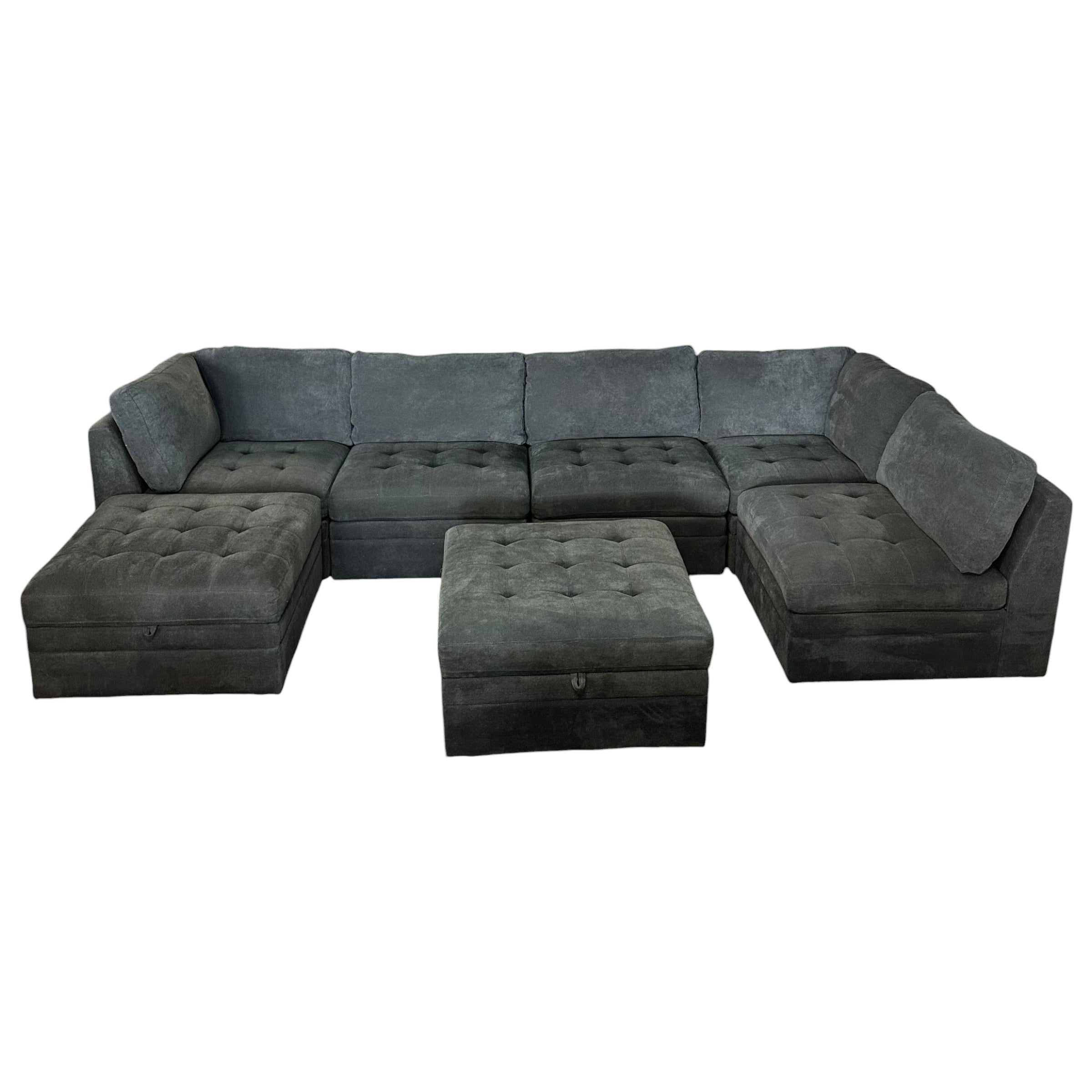 Modular 7 Piece Sectional with Two Ottomans