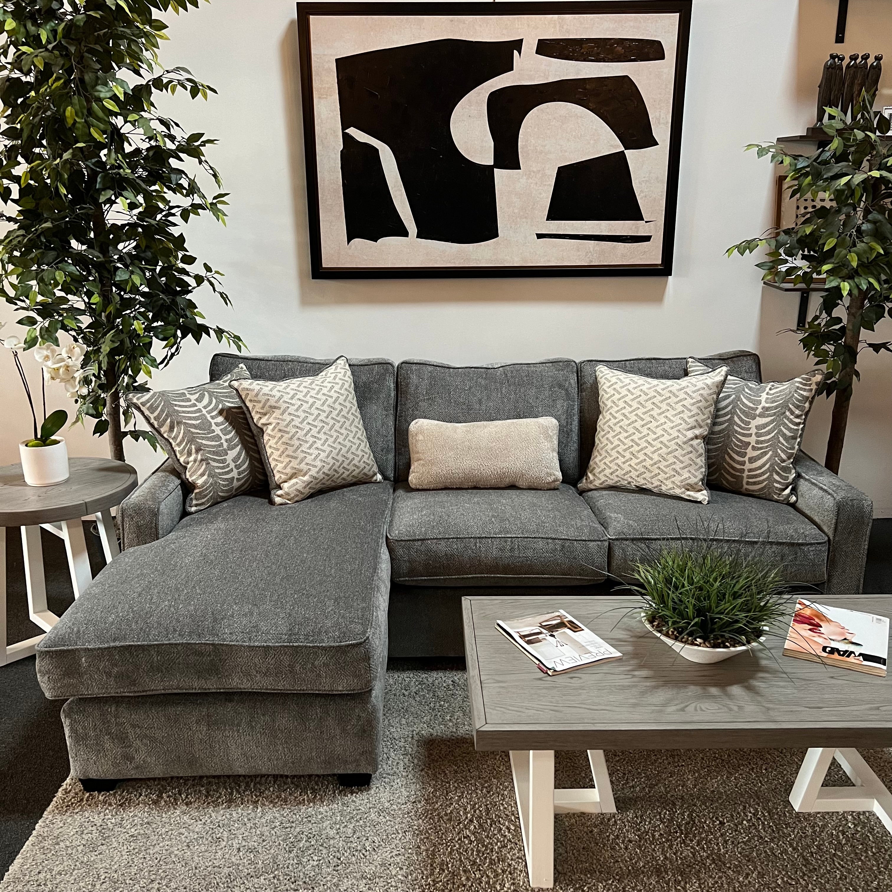 Slate Sectional Sofa with Reversible Chaise
