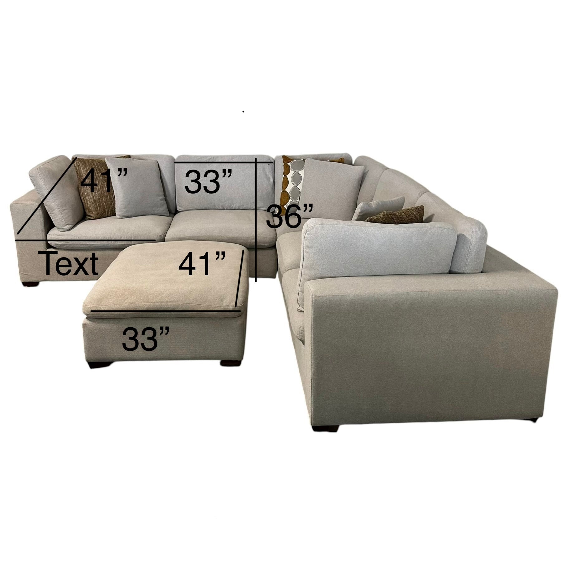 Modular 6-Piece Sectional Cloud Couch with Matching Ottoman