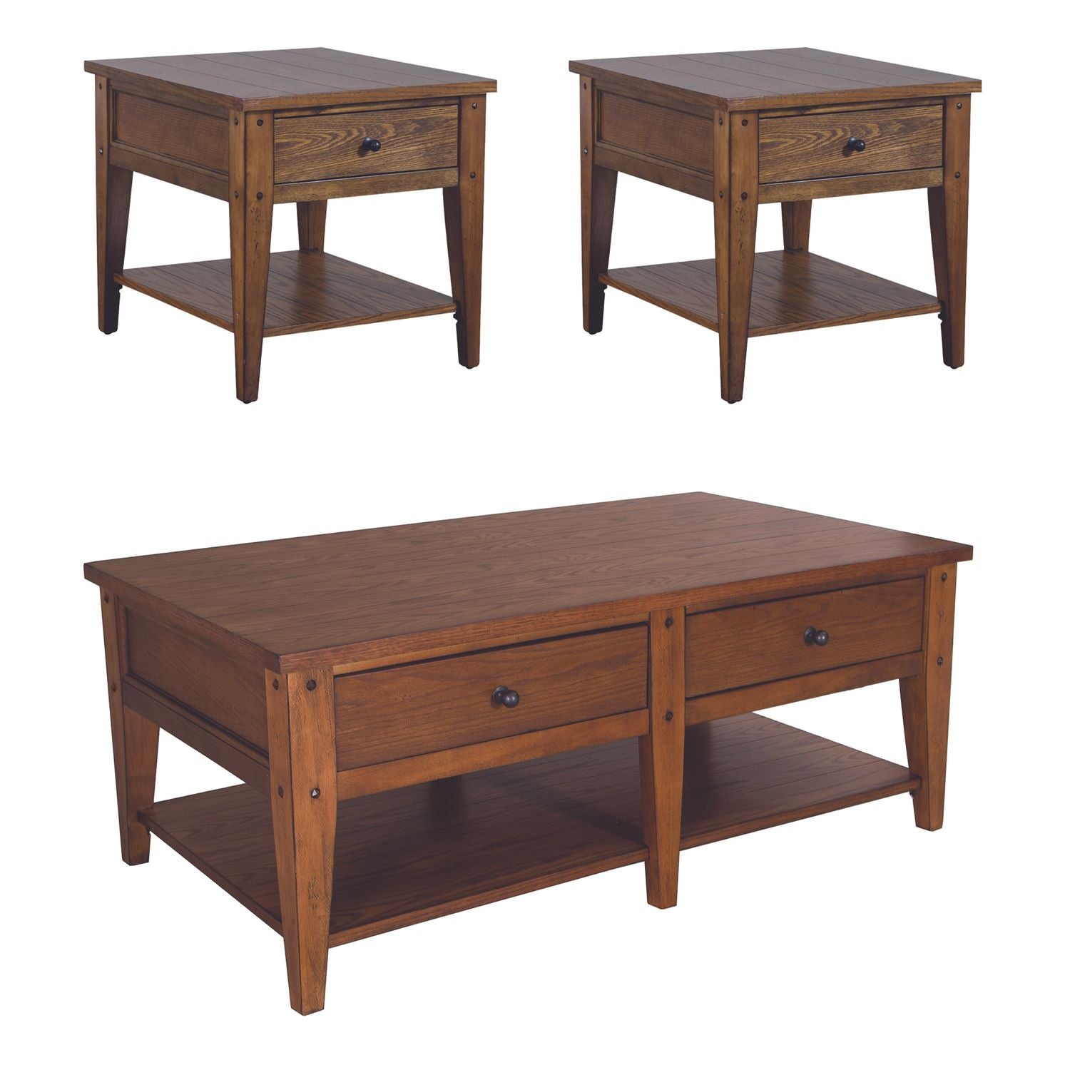 3 Piece Set (1-Cocktail 2-End Tables)