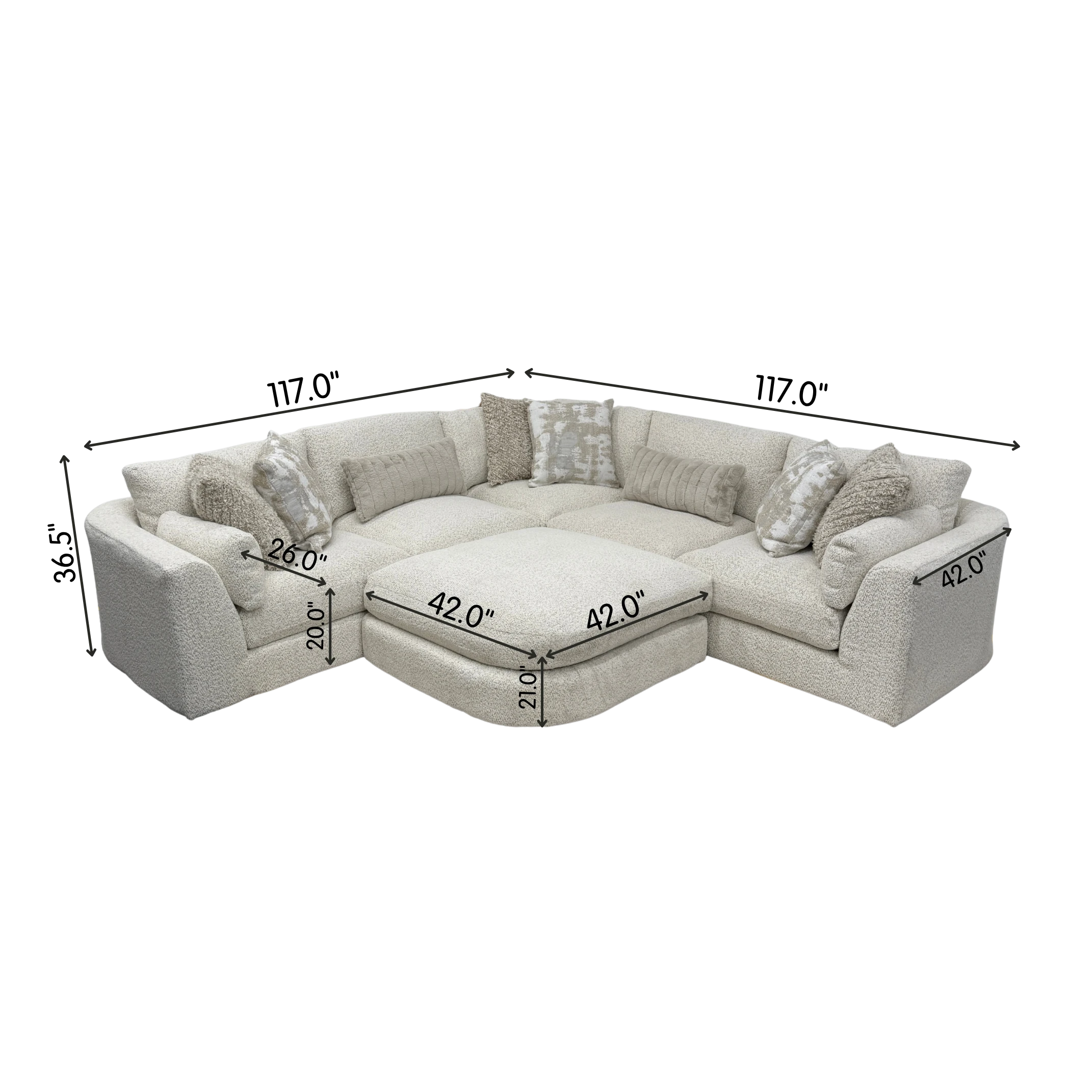 Juniper 5-Piece Corner Sectional with Ottoman