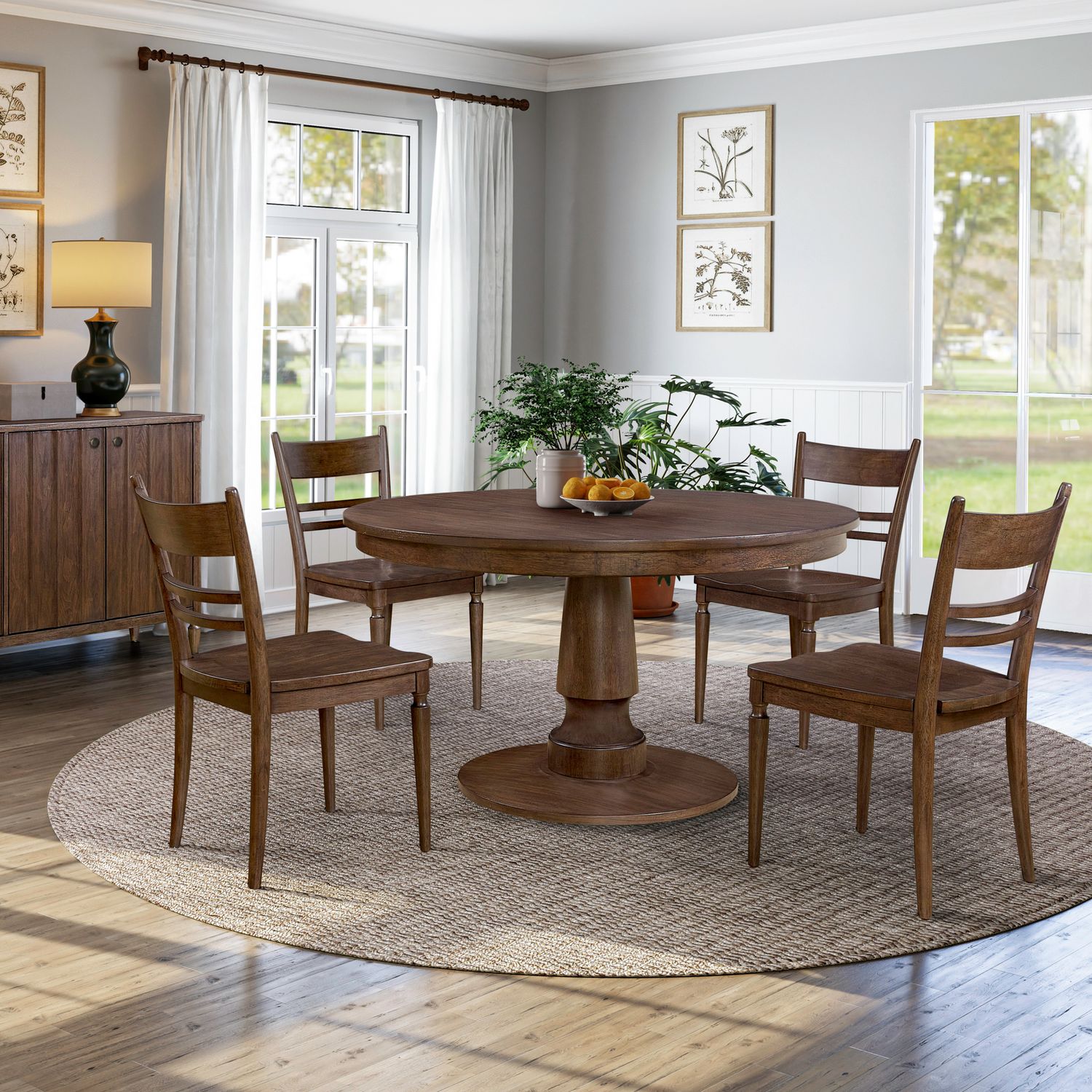 5 Piece Pedestal Table Set