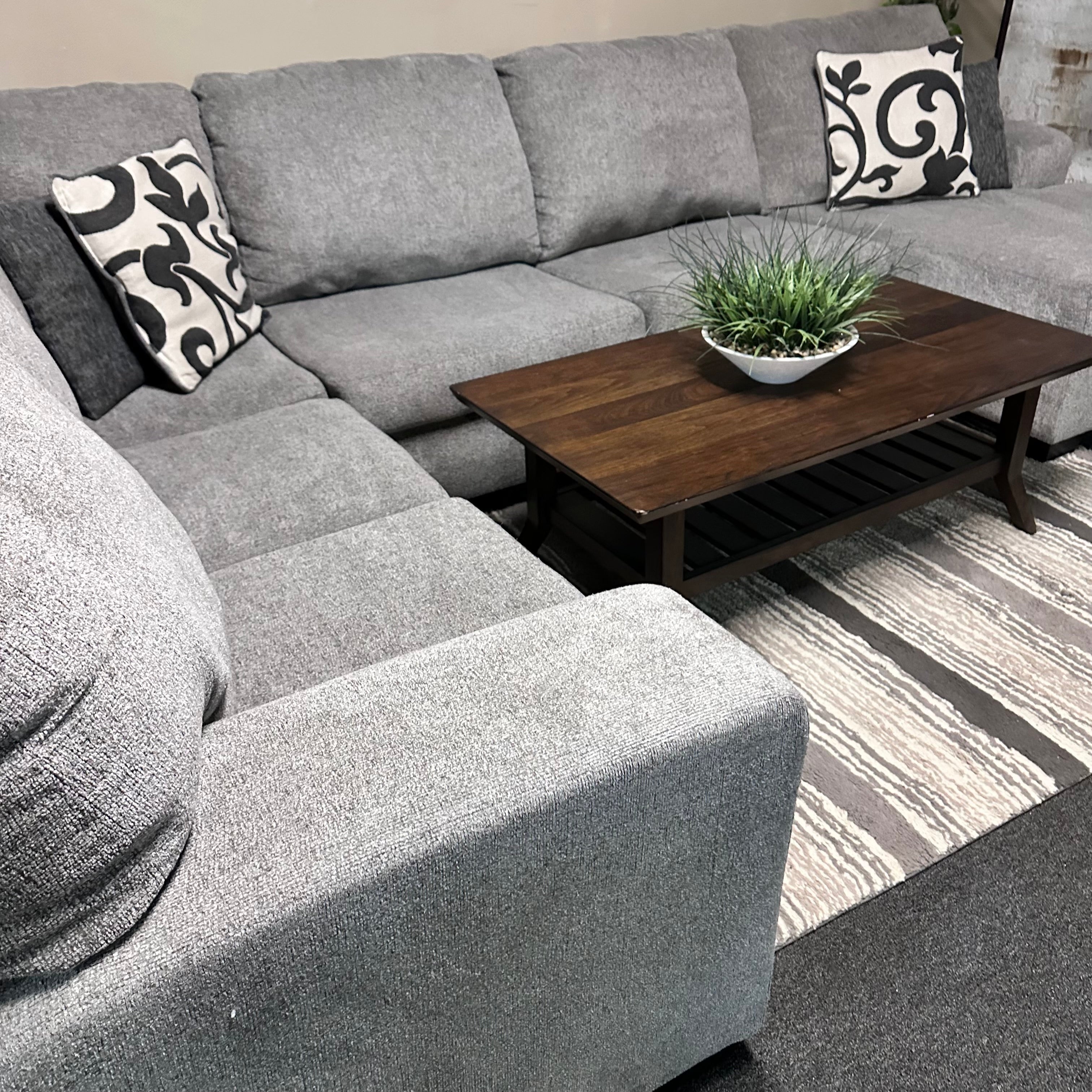 Gray U Shape Sectional Sofa