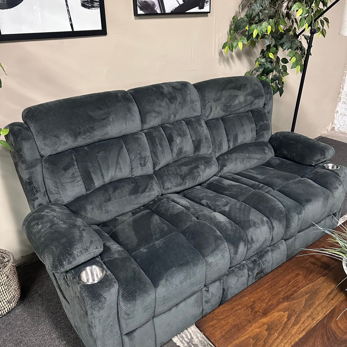 Recliner Sofa Charcoal Gray