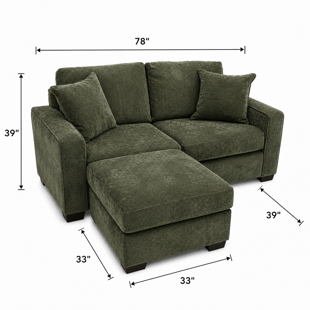 Alton 2 Pc Loveseat with Ottoman