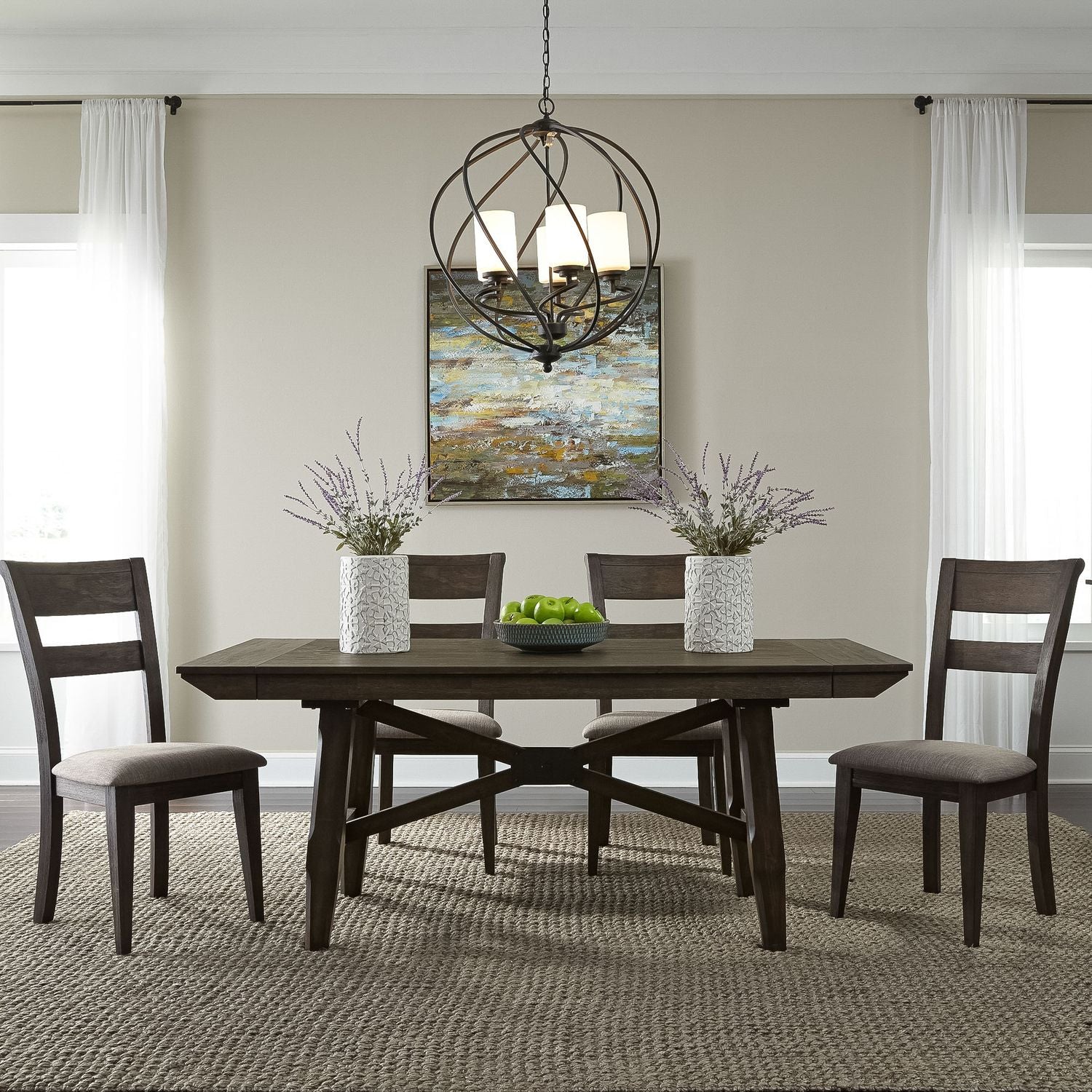 5 Piece Trestle Table Set