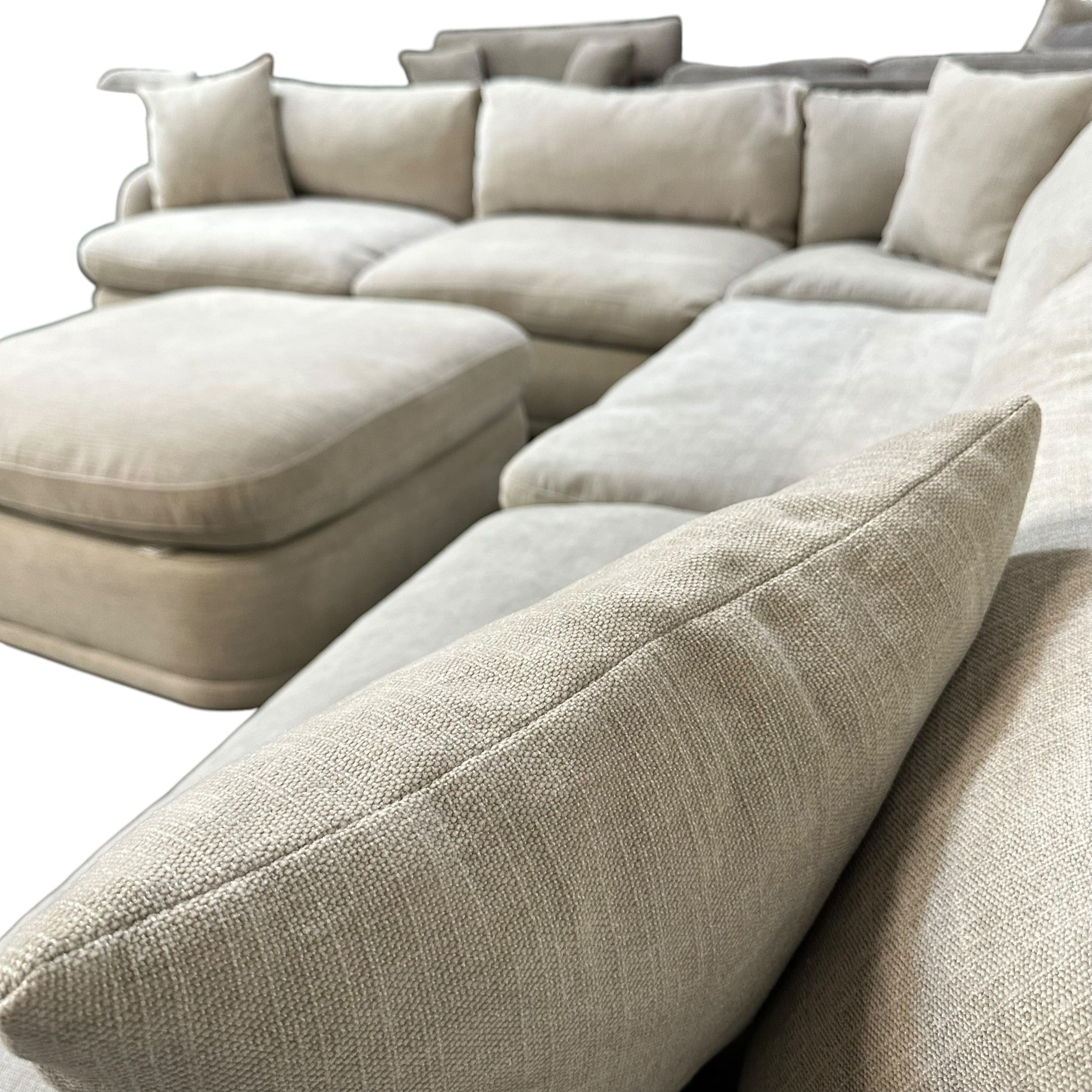 Modular 6 Pc Sectional Cloud Sofa in Gray