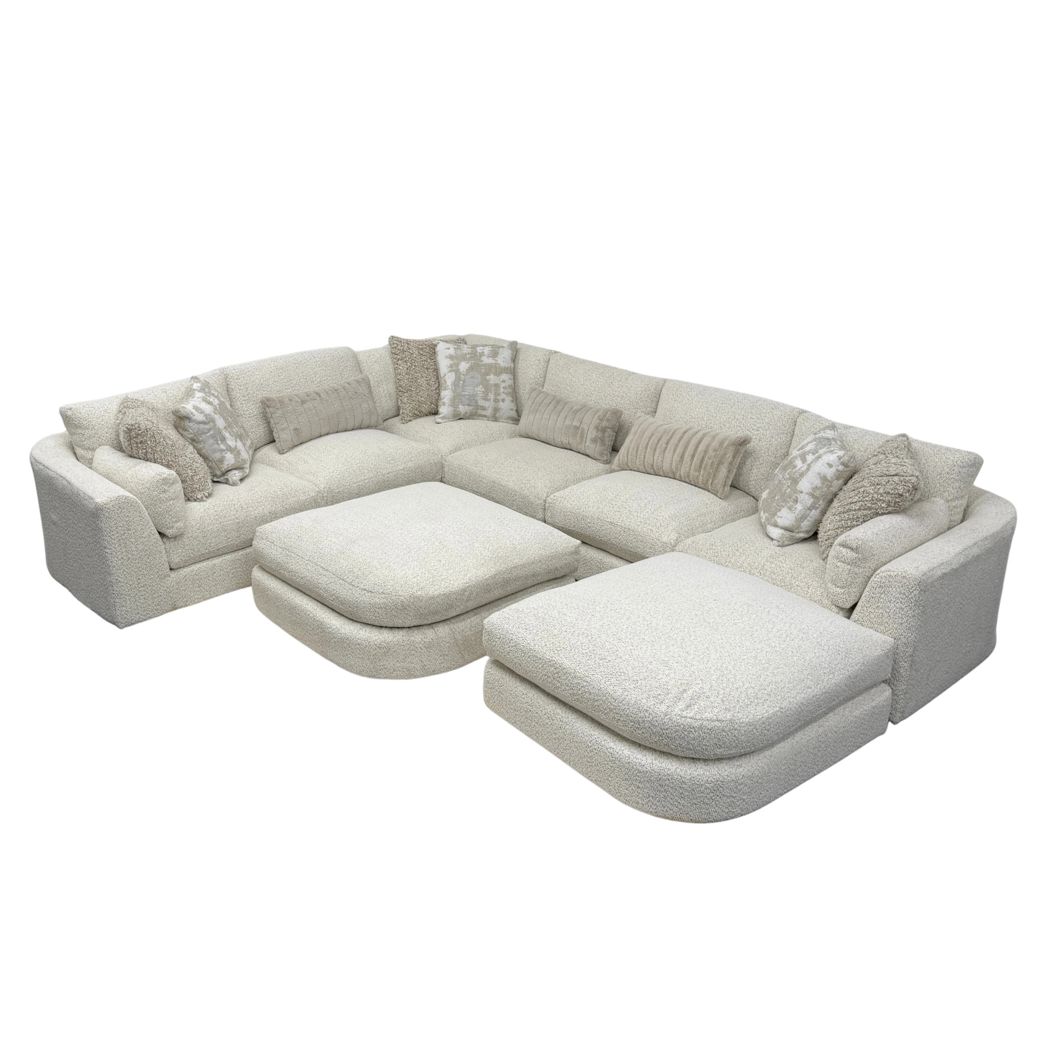 Juniper 6-Piece U-Shape Sectional with 2 Ottomans