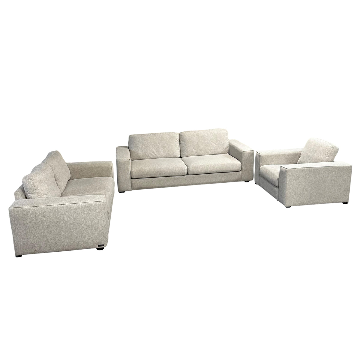 3 Piece Living Room Set in Light Gray