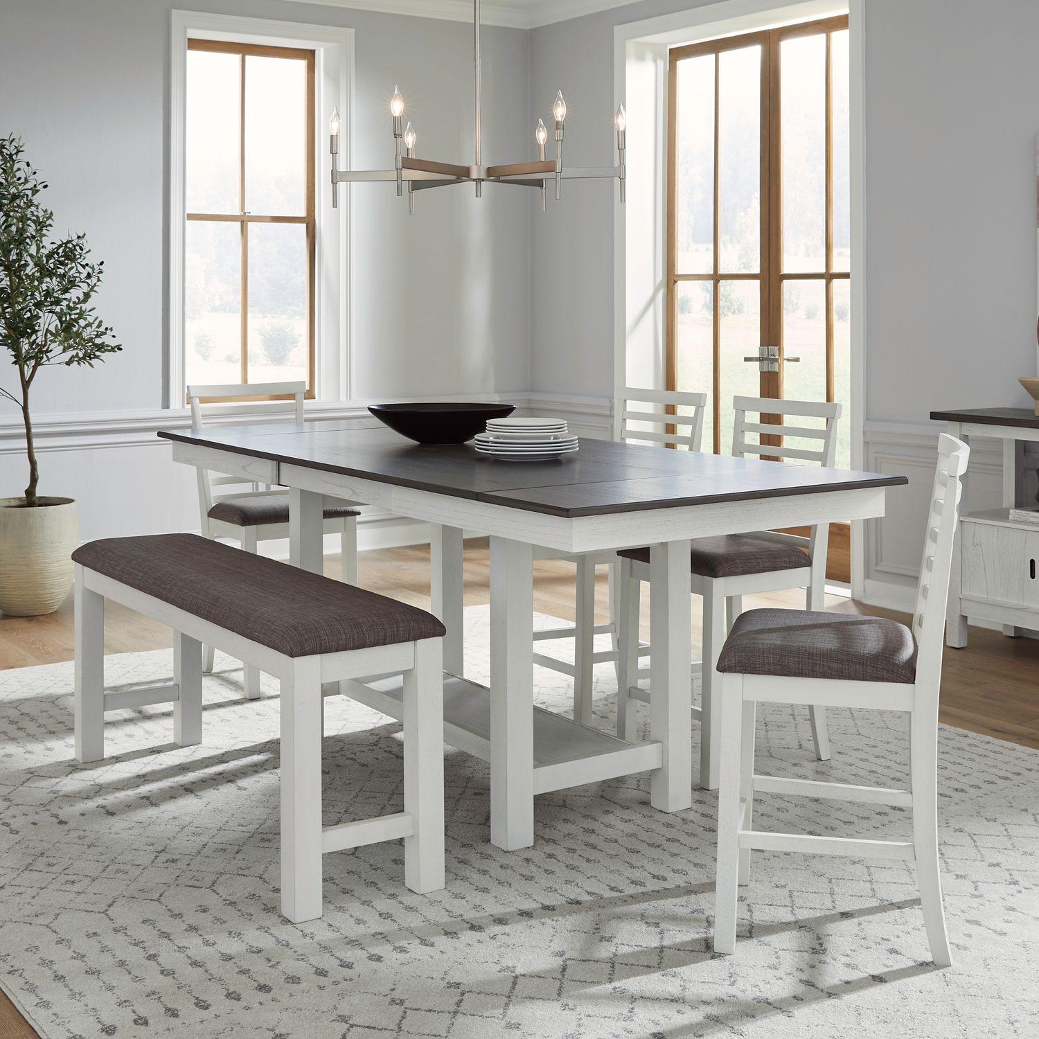 6 Piece Gathering Trestle Table