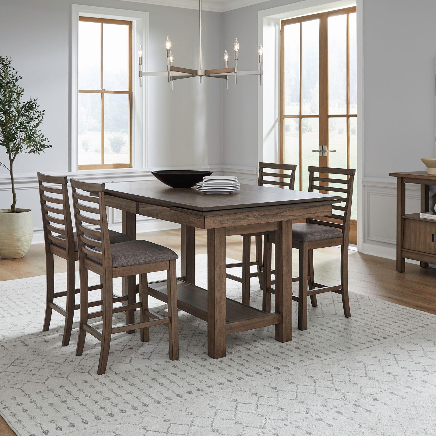 5 Piece Gathering Trestle Table