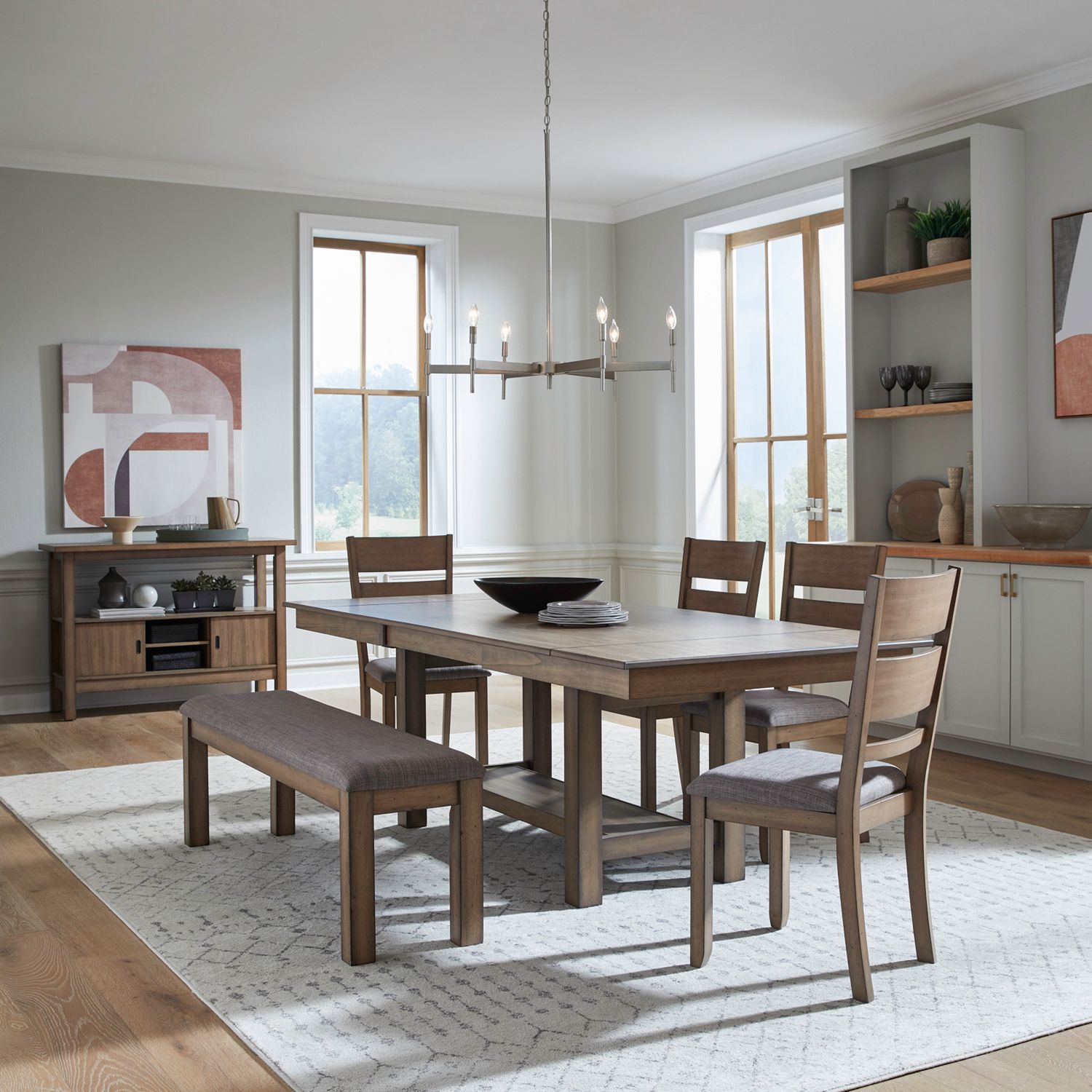 Optional 6 Piece Trestle Table Set