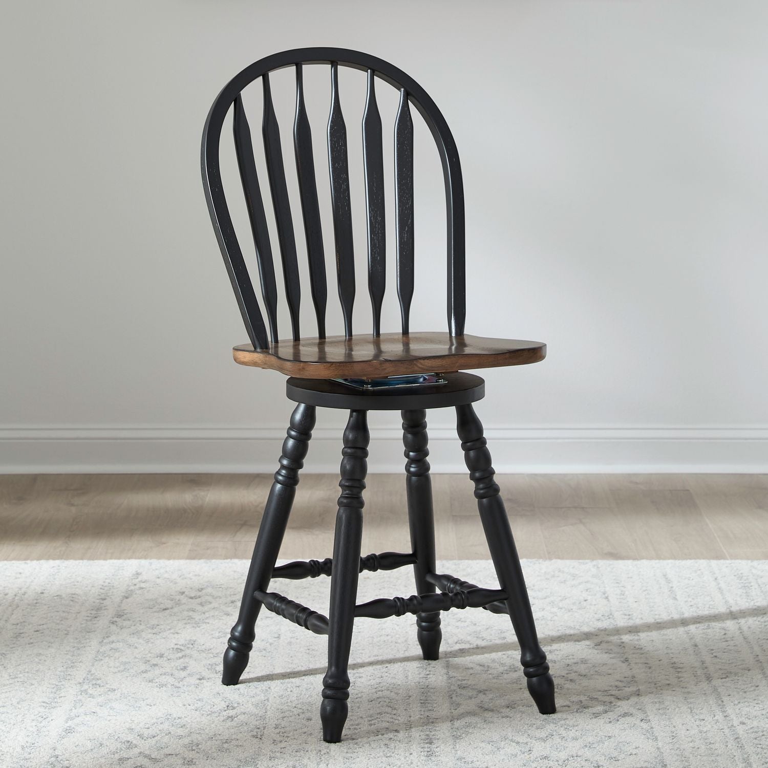 Windsor Swivel Counter Chair - Black