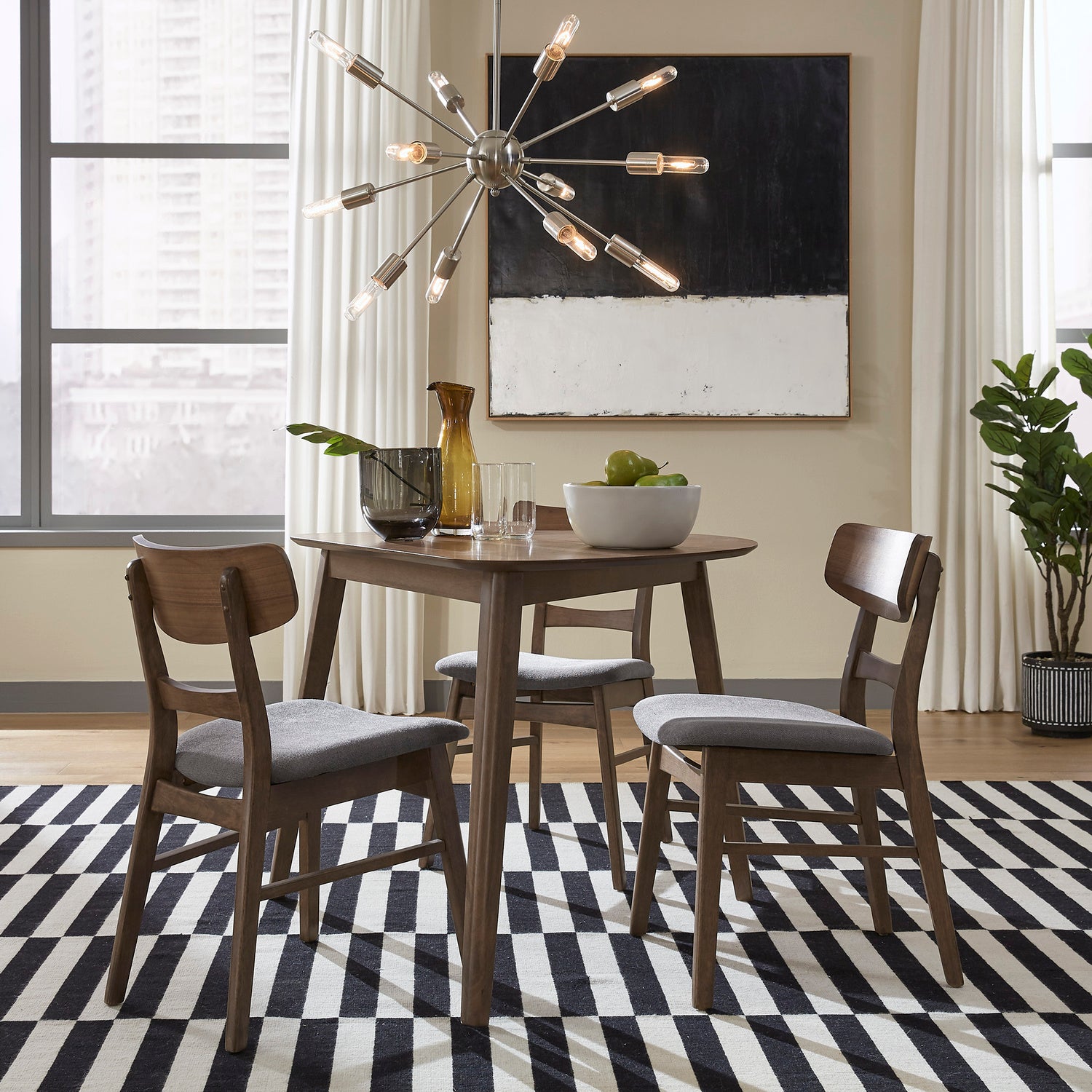 Space Savers 4-Piece Triangle Dining Table Set