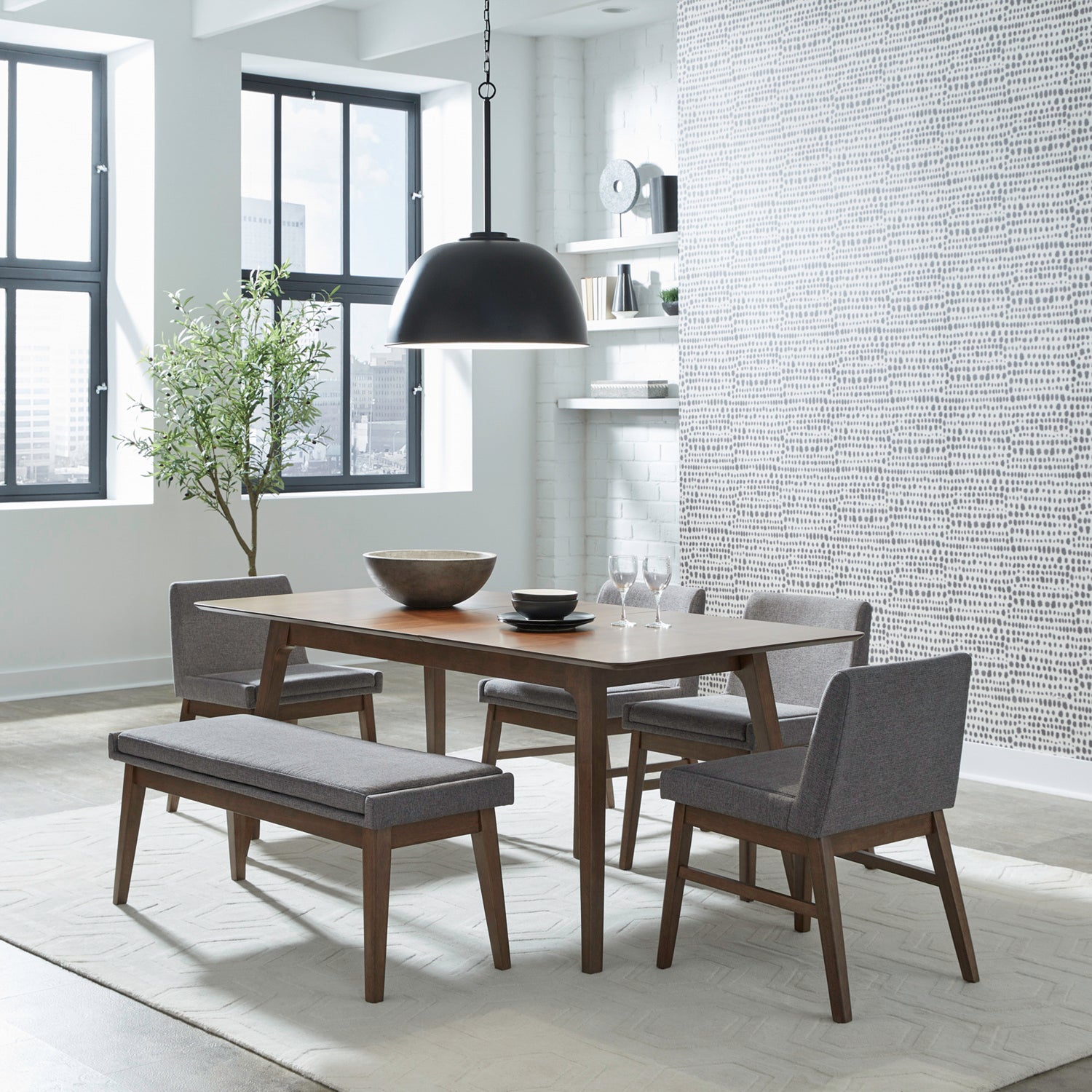 Space Savers 6-Piece Leg Dining Table Set