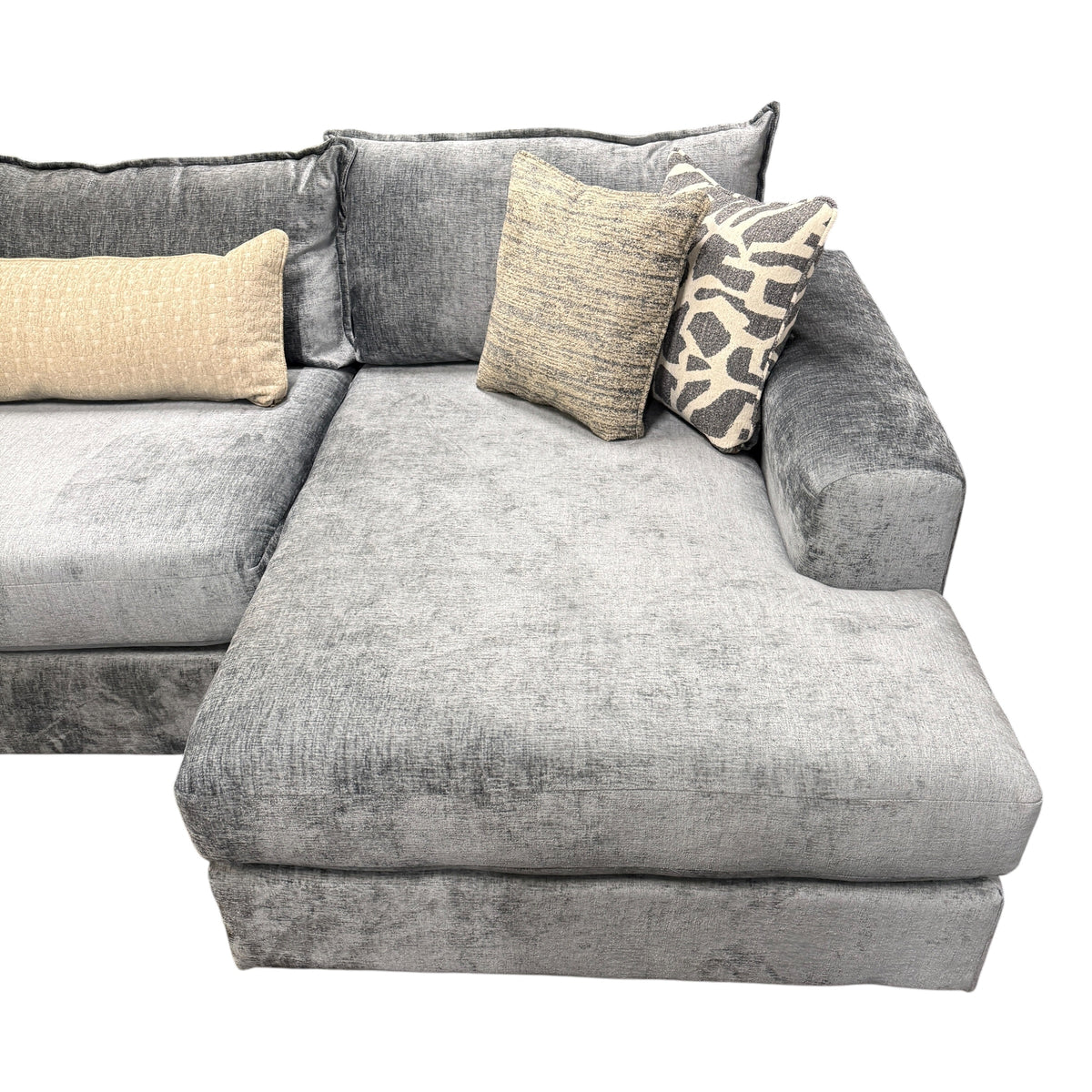 Wicker Sectional with RAF Chaise in Scarborough Steel
