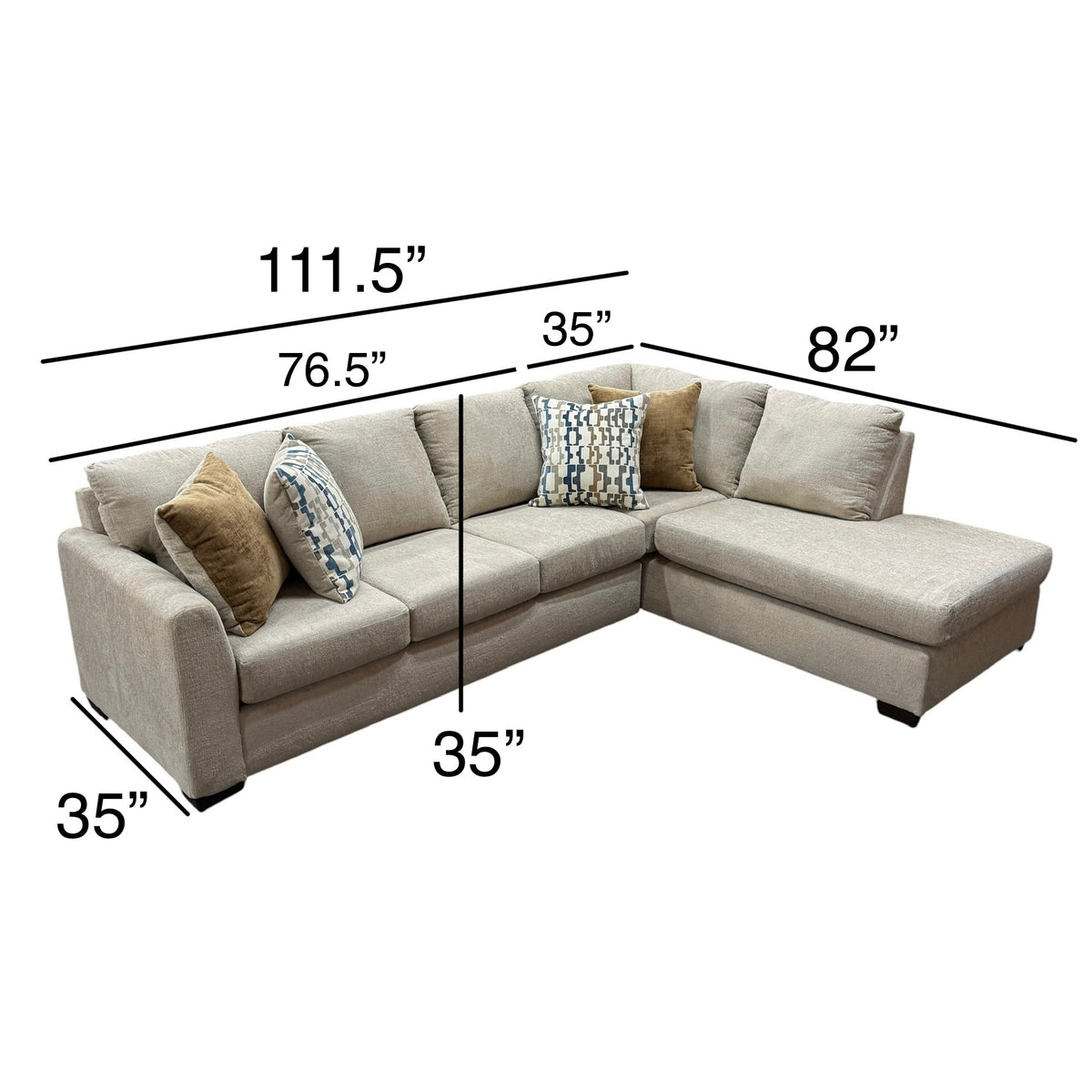 Westwood Sectional with Right Bumper Chaise