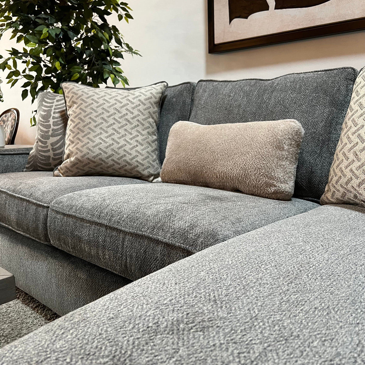 Slate Sectional Sofa with Reversible Chaise