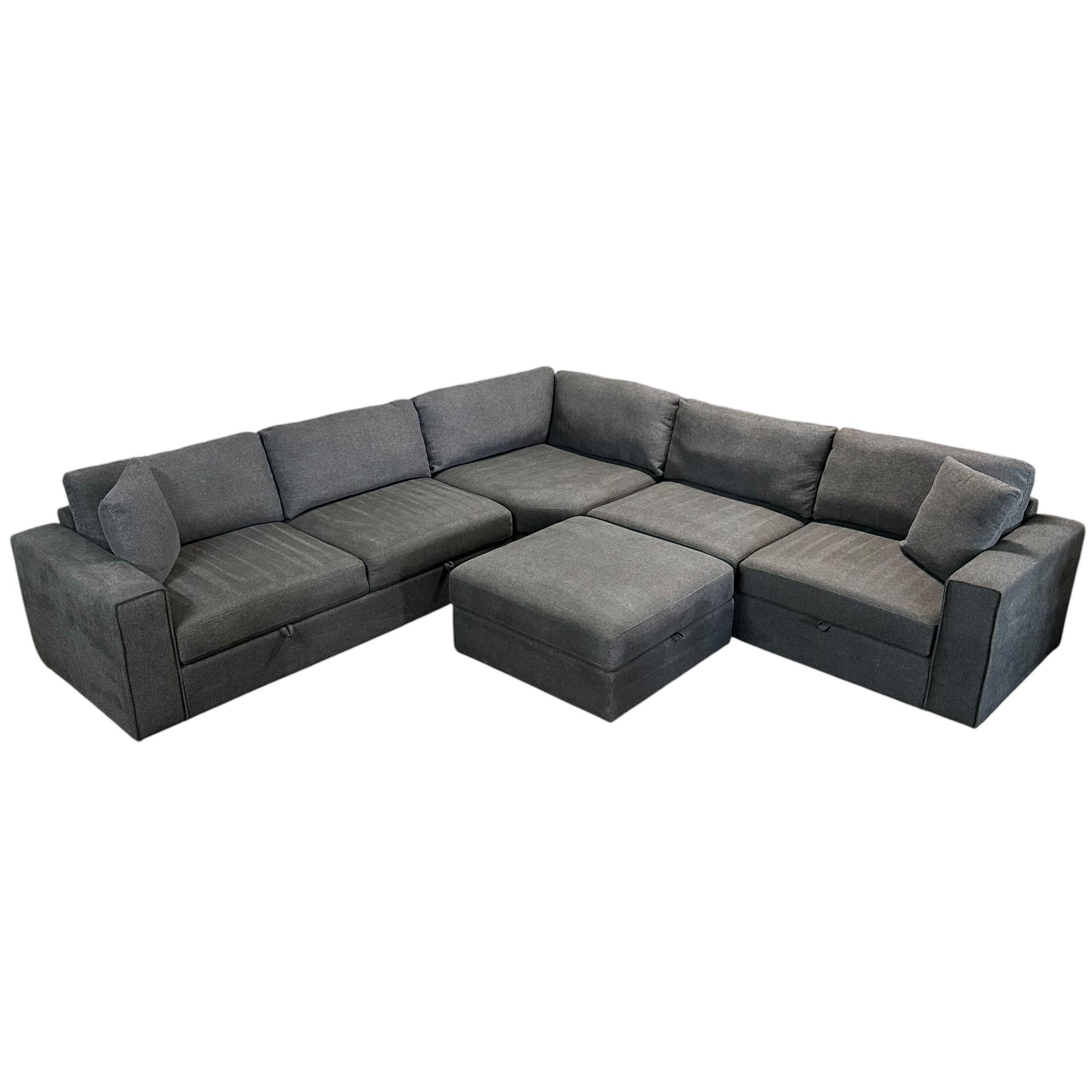 Corner Sectional with Storage in Navy Blue
