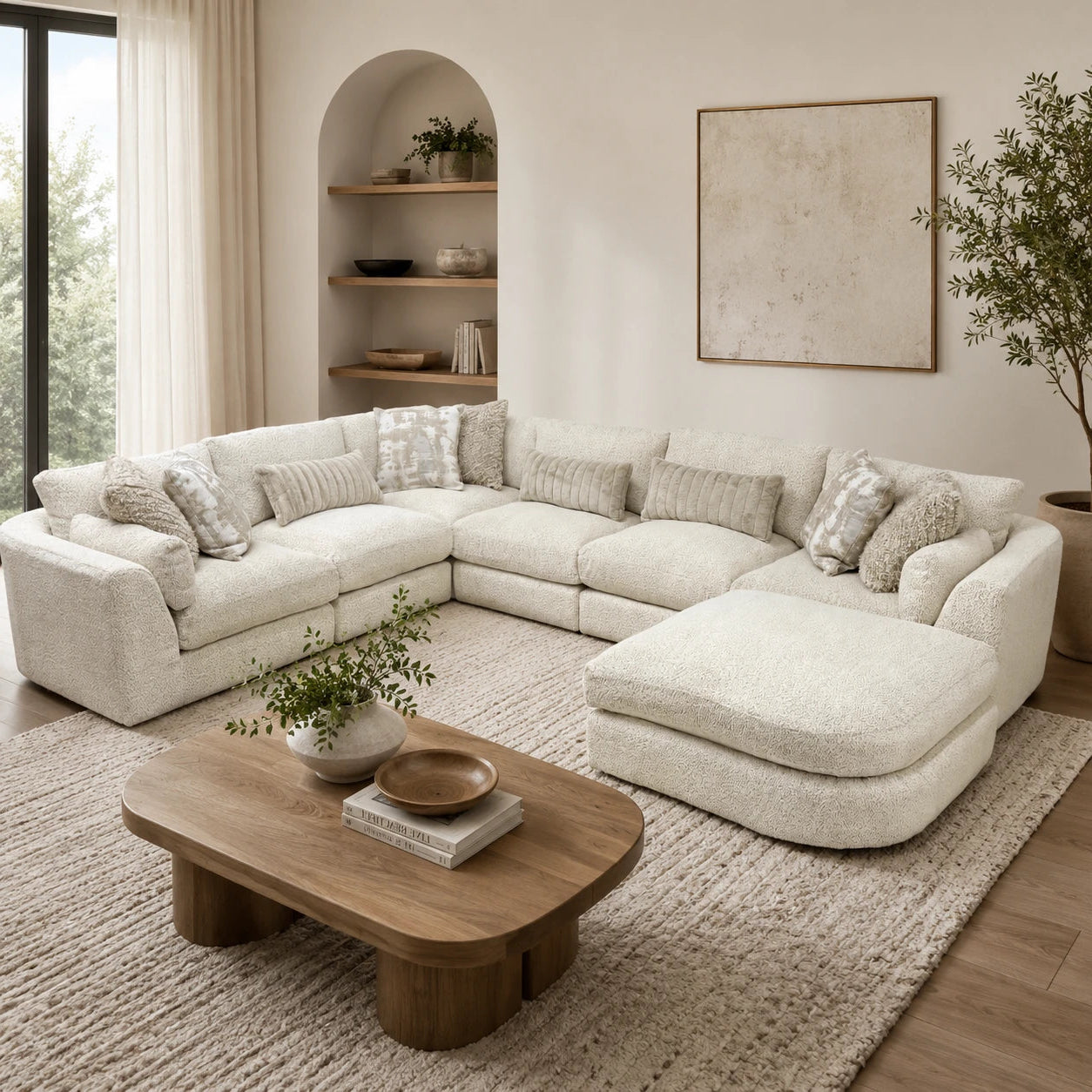 Juniper 6-Piece U-Shape Sectional with Ottoman