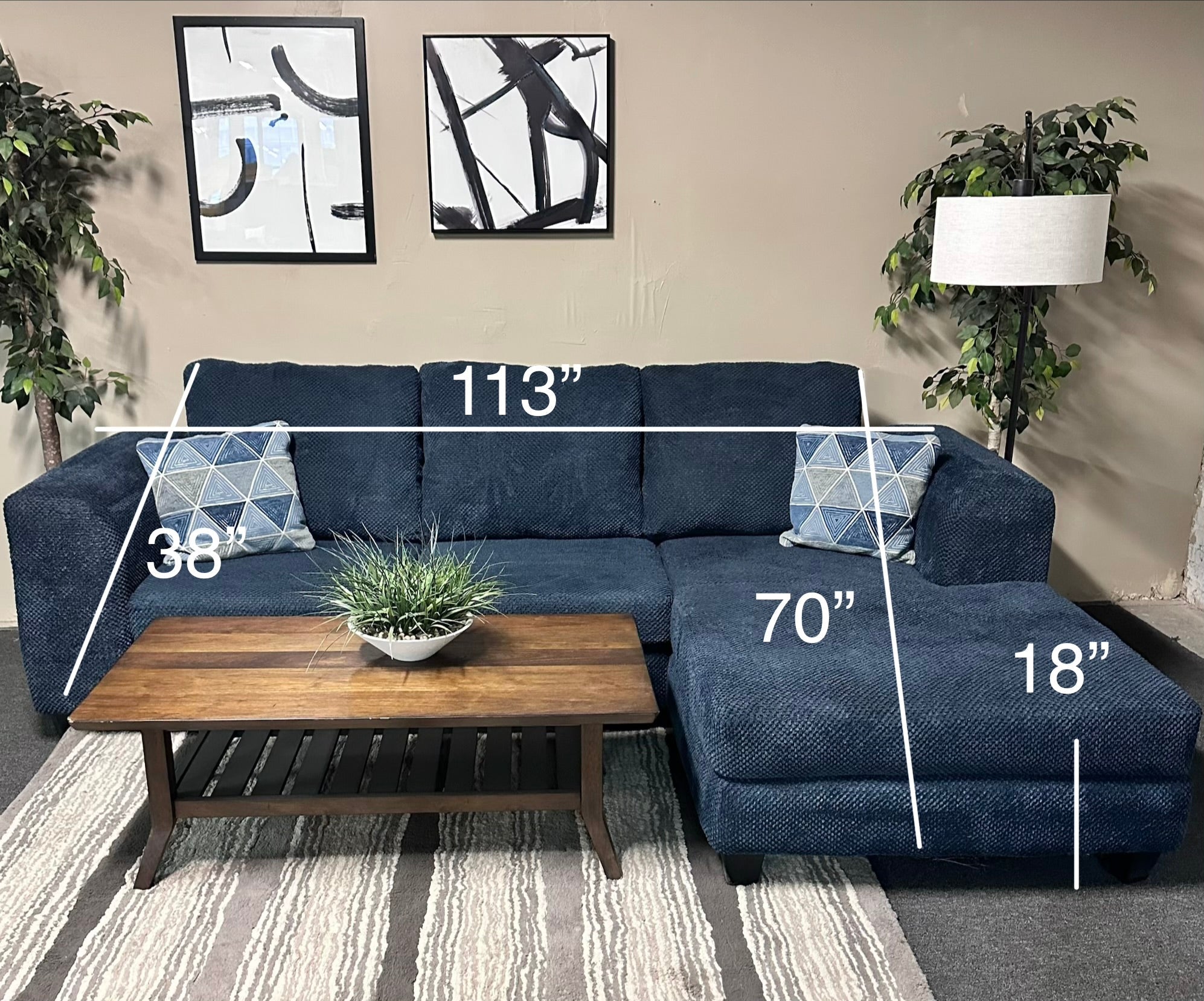 Sectional Sofa in Blue