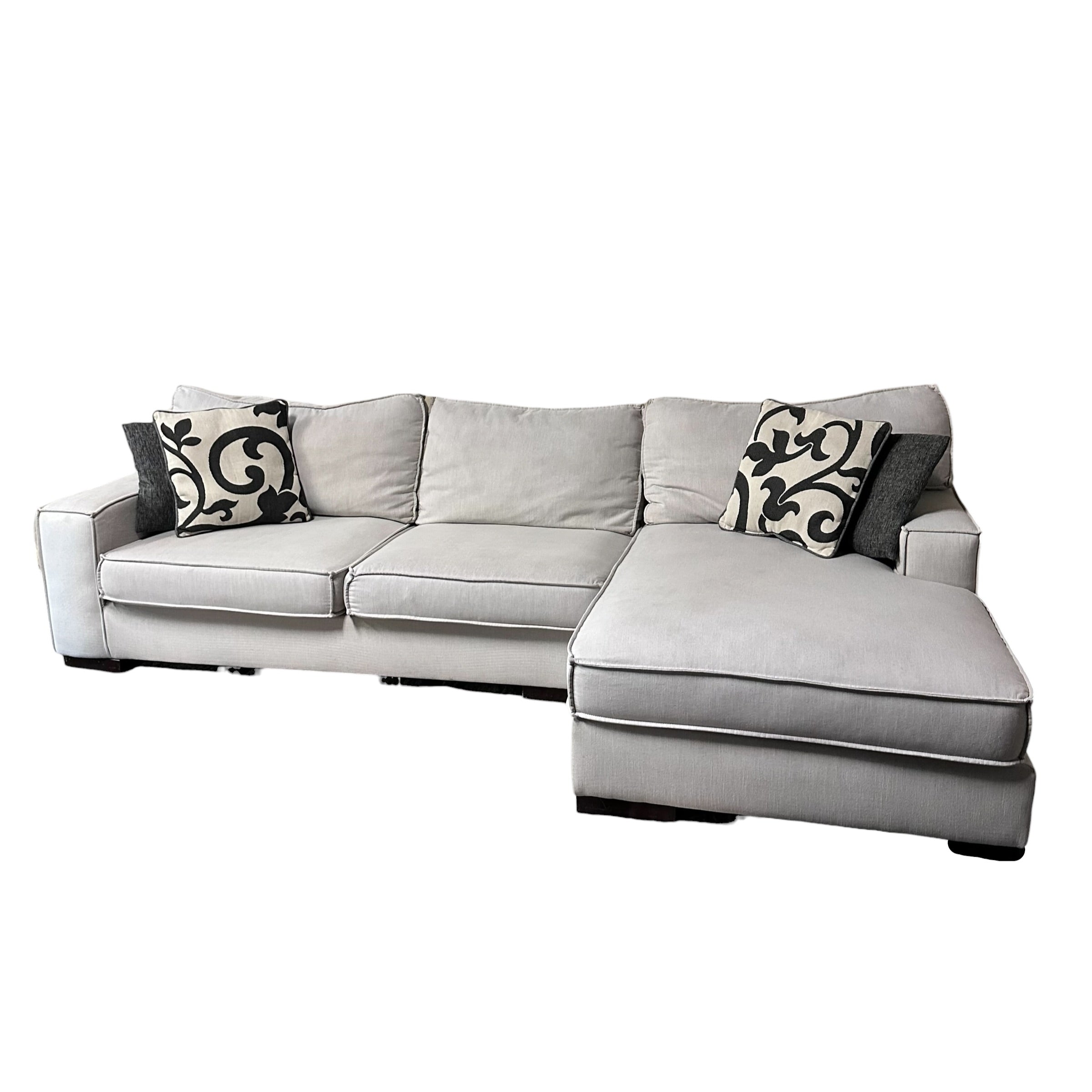 2 Piece Sectional Sofa in Light Gray