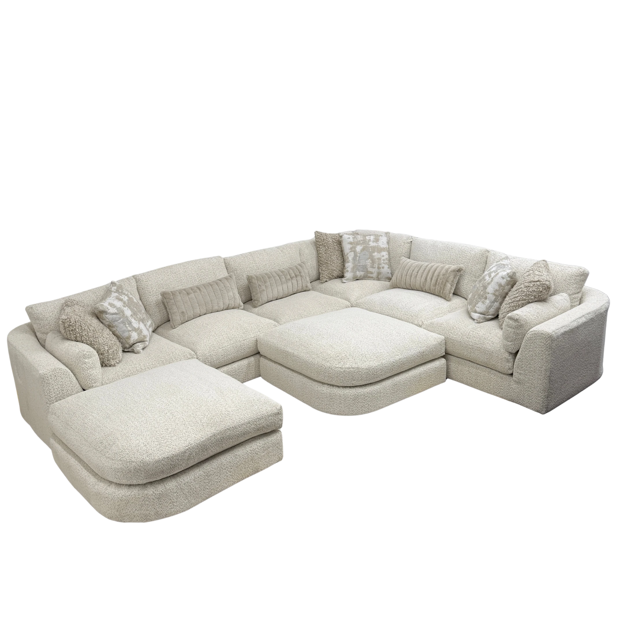 Juniper 6-Piece U-Shape Sectional with 2 Ottomans