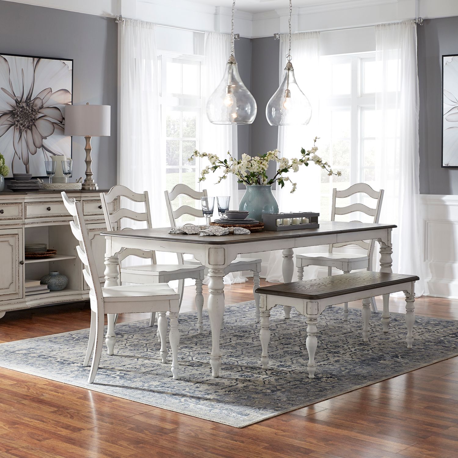 6 Piece Leg Table Set