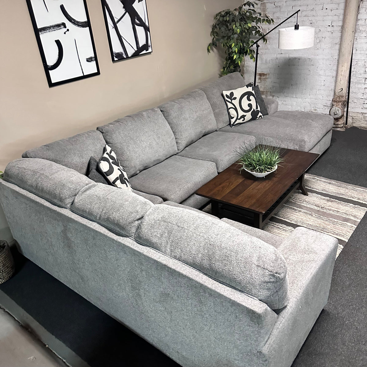 Gray U Shape Sectional Sofa