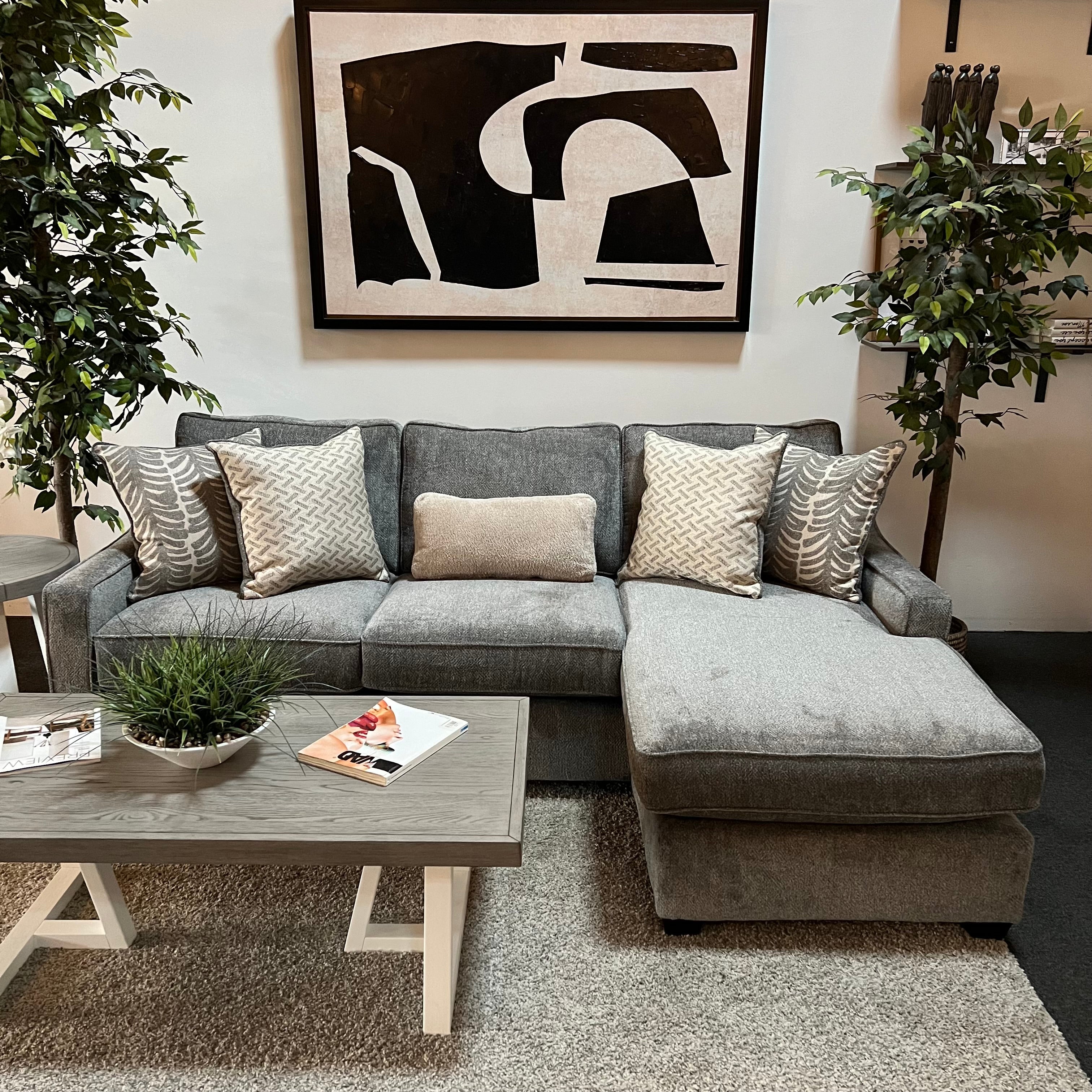 Slate Sectional Sofa with Reversible Chaise