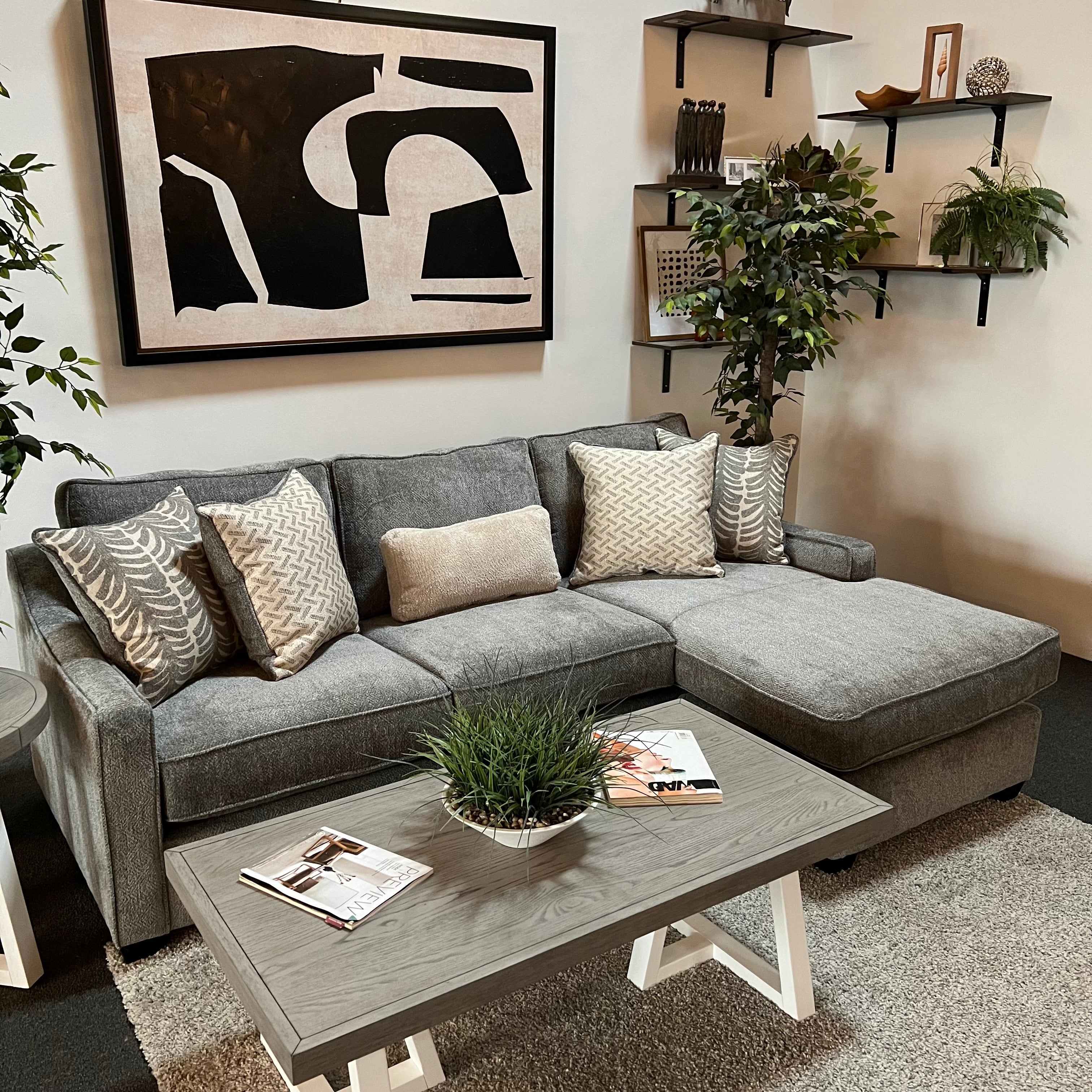 Slate Sectional Sofa with Reversible Chaise