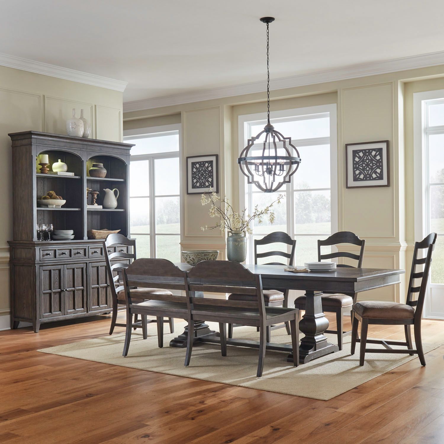 6 Piece Trestle Table Set