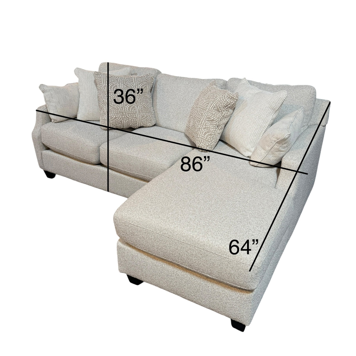 Pier Sectional with RAF Chaise in Gray