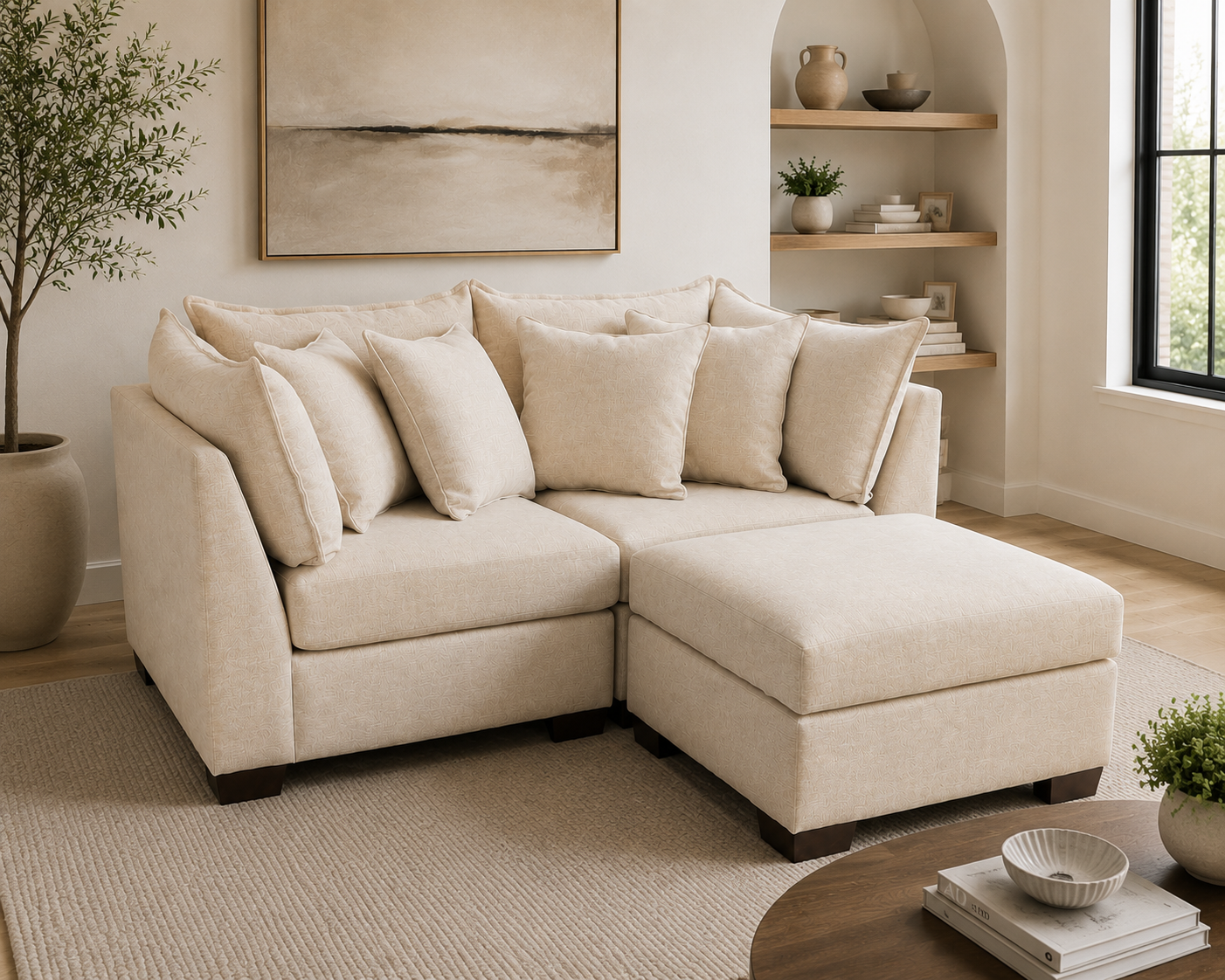 Alina 2 Pc Loveseat with Storage Ottoman