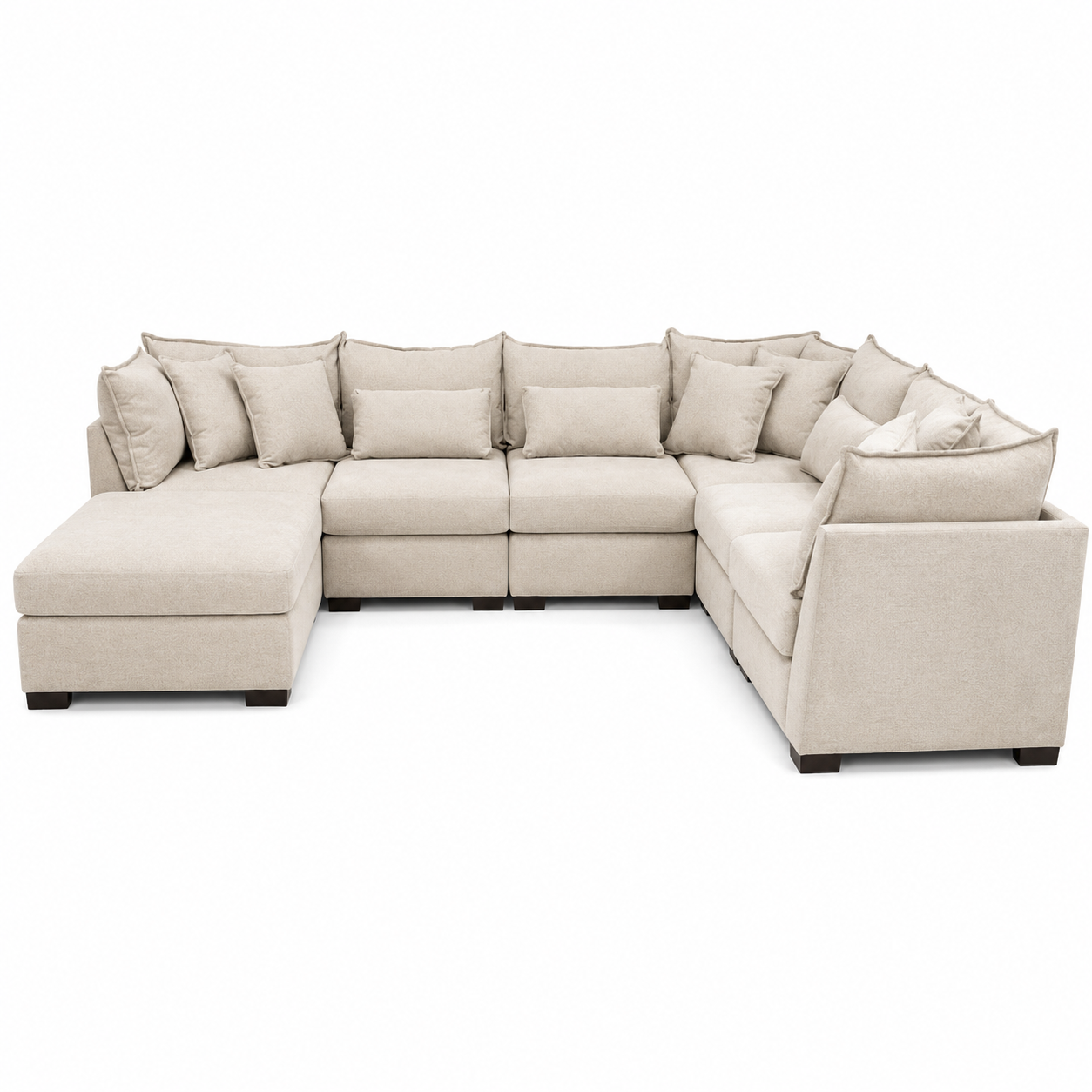 Alina 6 Piece Left Chaise U Shape Sectional in Ivory