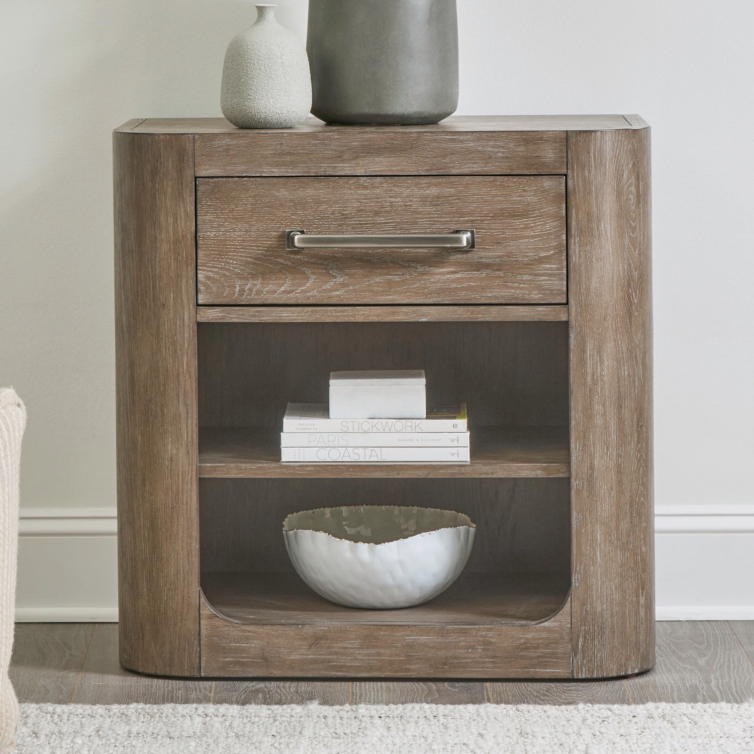 South Bend Open Nightstand with Charging Station