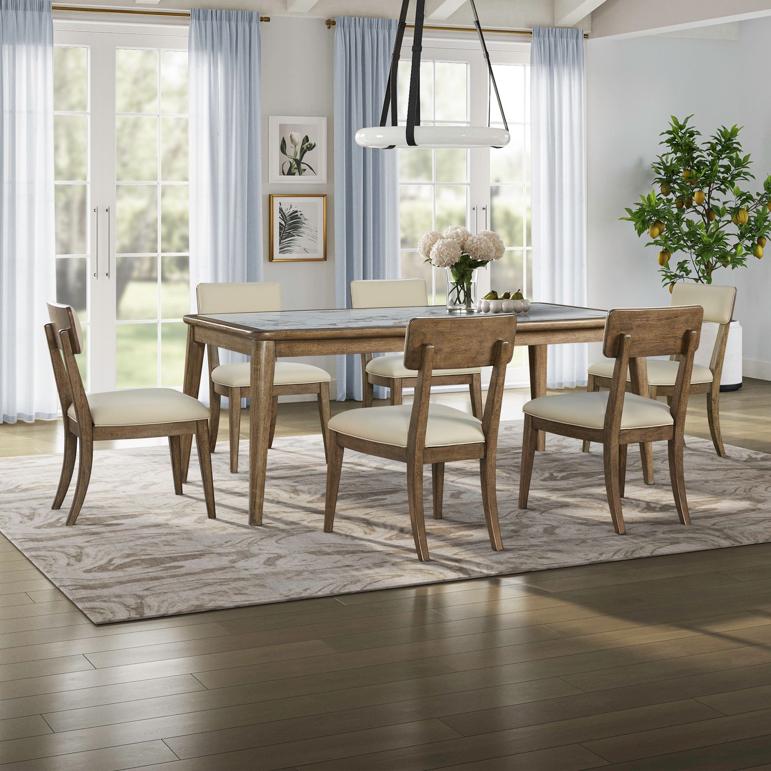 7 Piece Rectangular Table Set