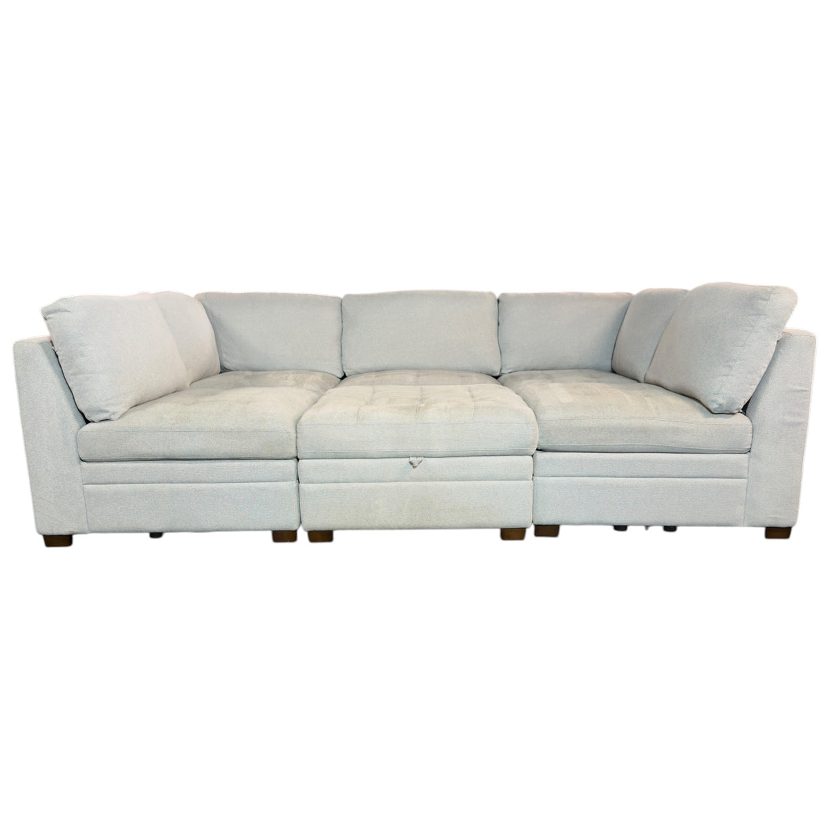 Tufted Modular 6 Pc Sectional with Storage Ottoman