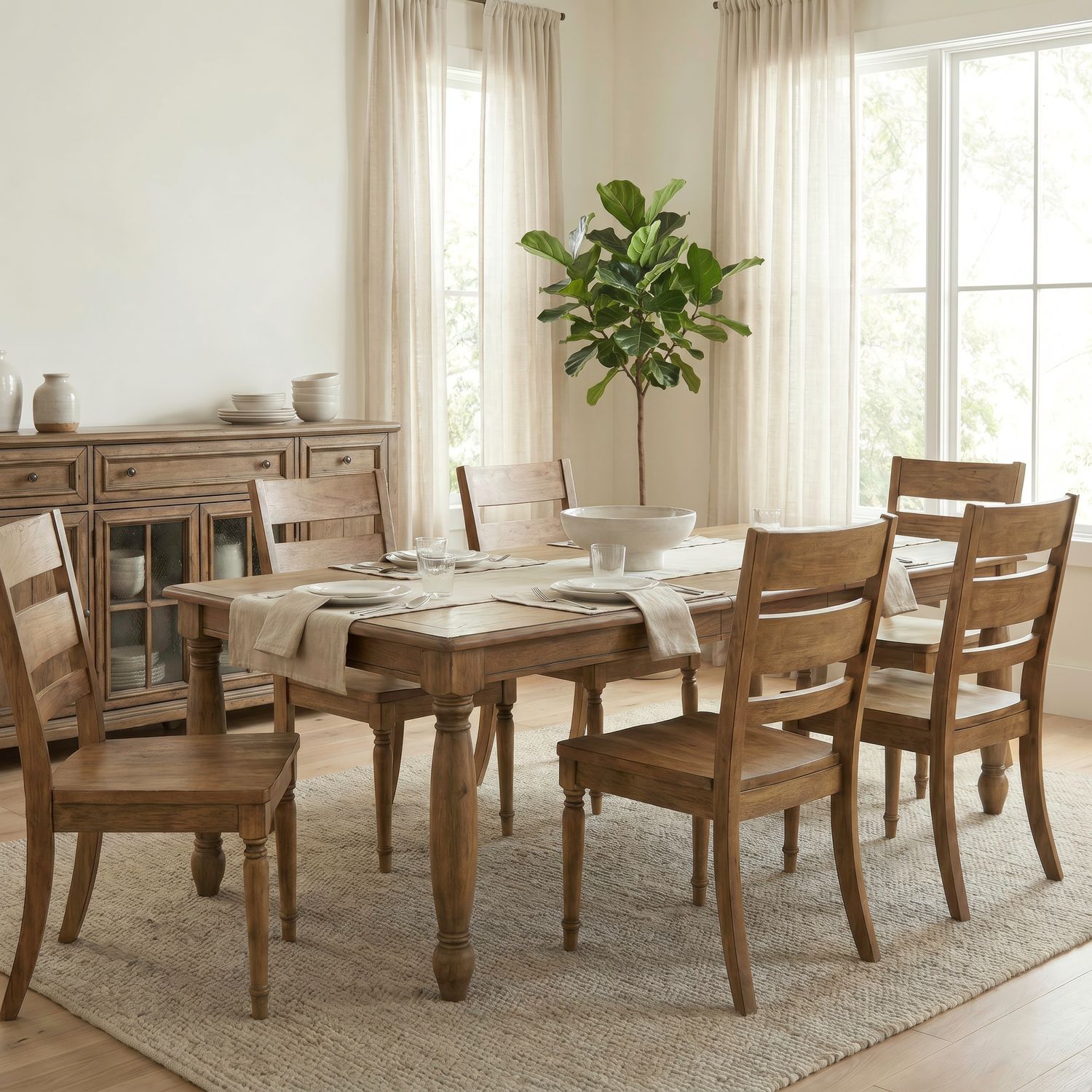 7 Piece Rectangular Table Set