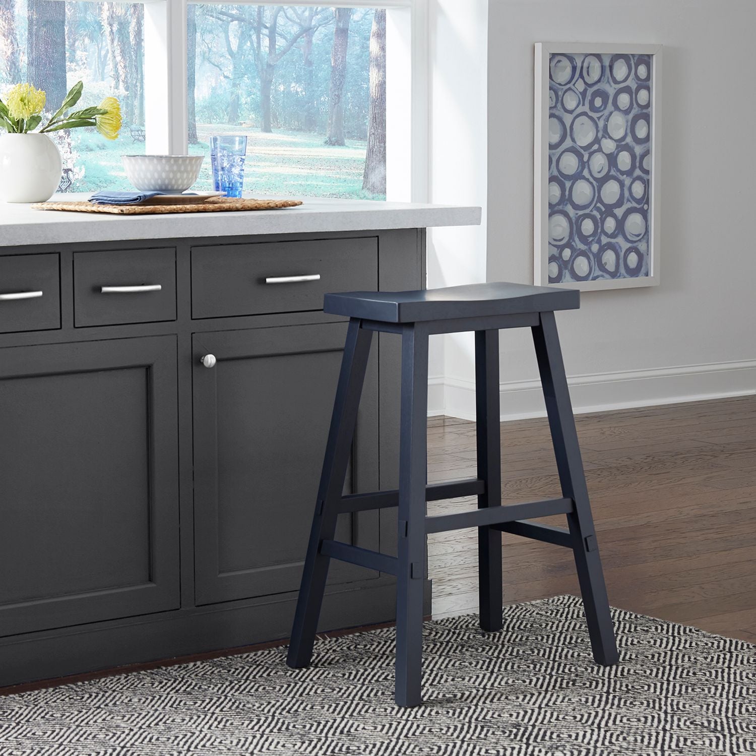 30 Inch Sawhorse Stool- Navy