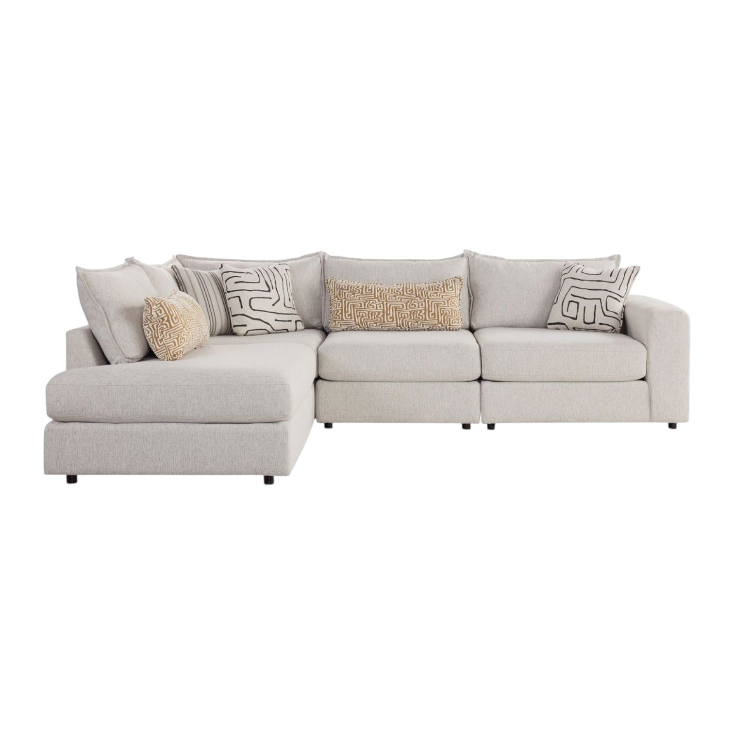 Summit Modular 4 Piece Sectional with Left Arm Facing Bumper Chaise