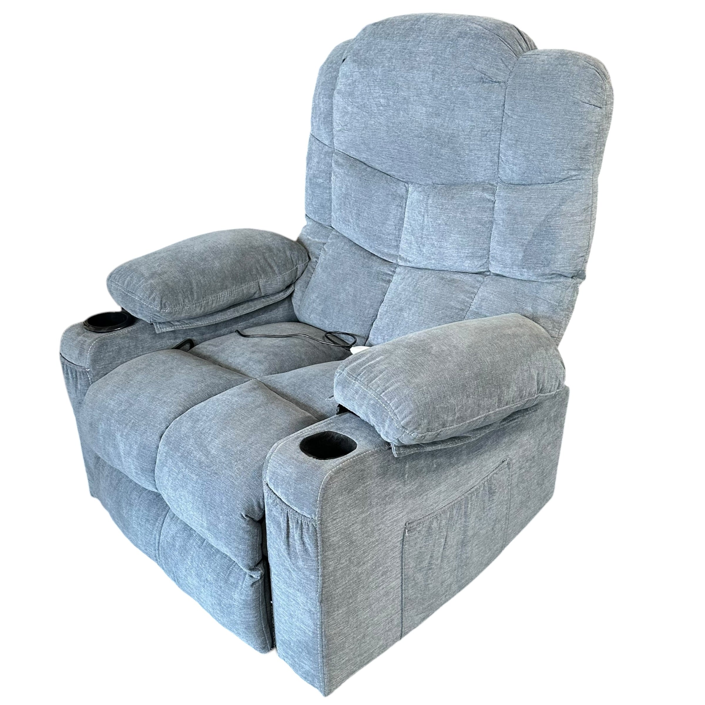 Light Blue Electric Recliner