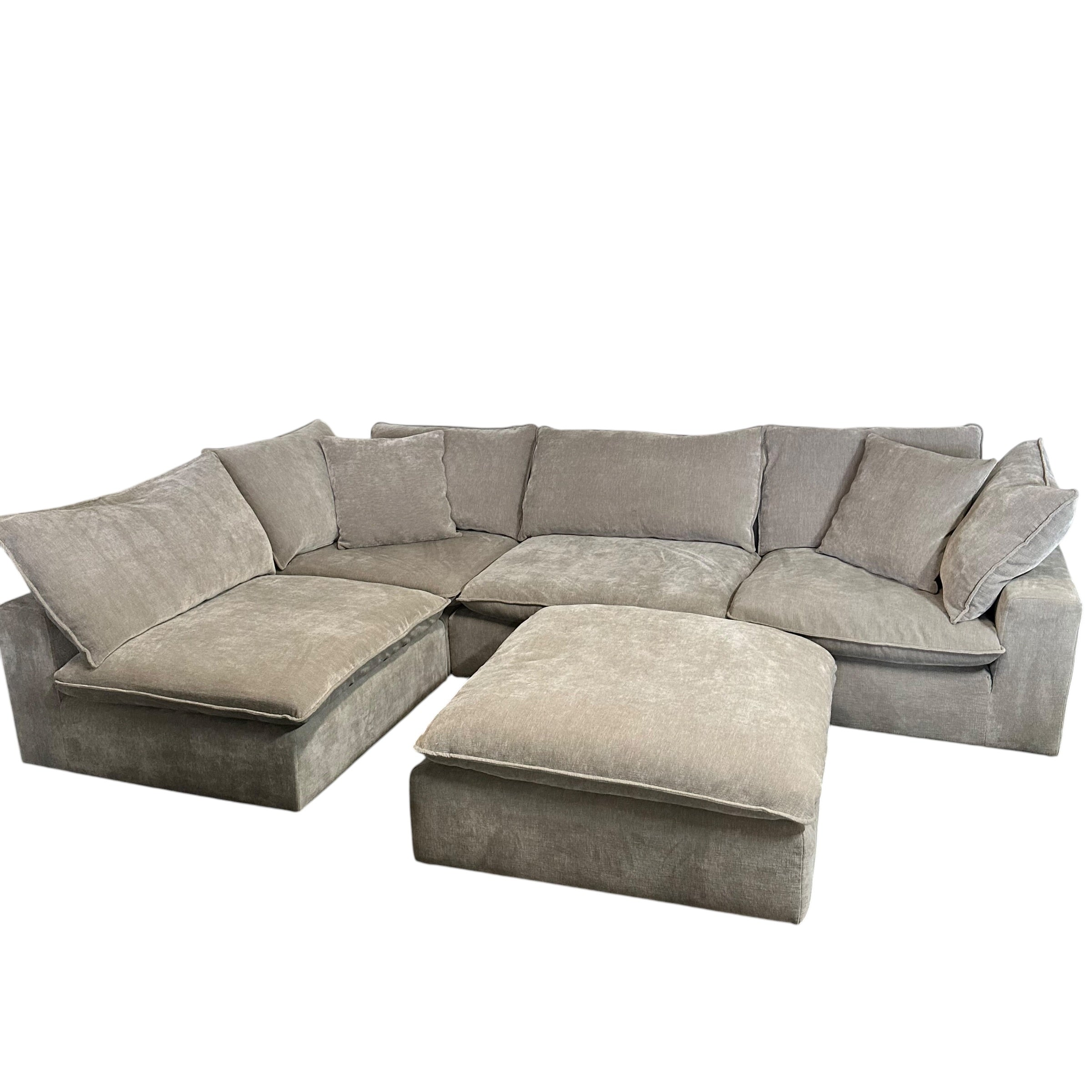 5 Pc Modular Cloud Sectional in Gray