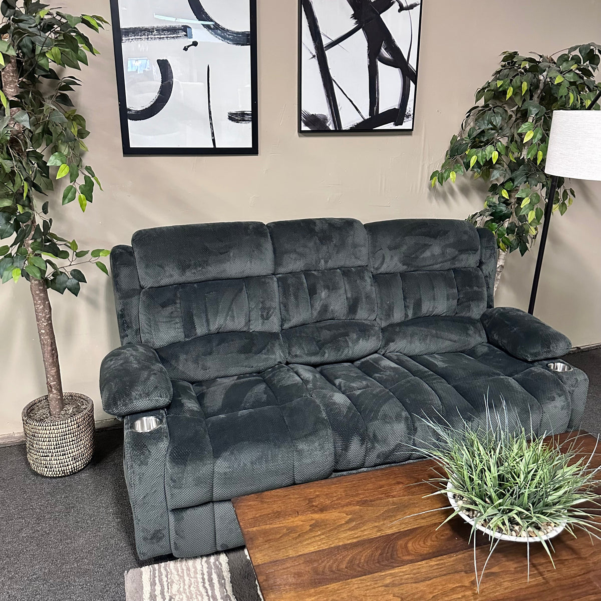 Recliner Sofa Charcoal Gray