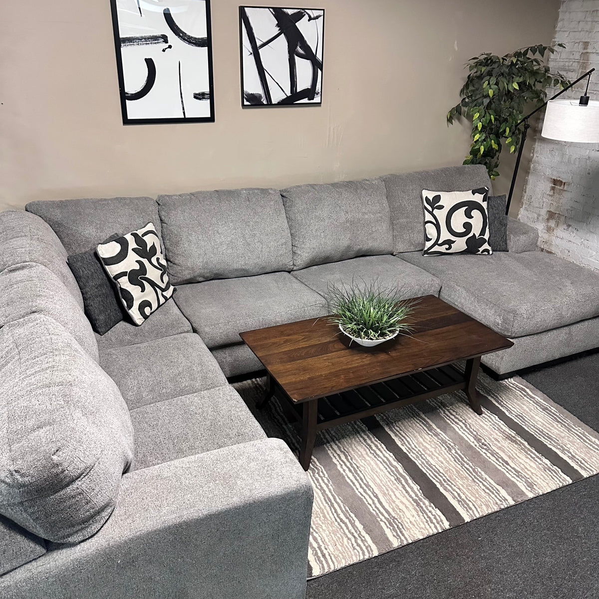 Gray U Shape Sectional Sofa