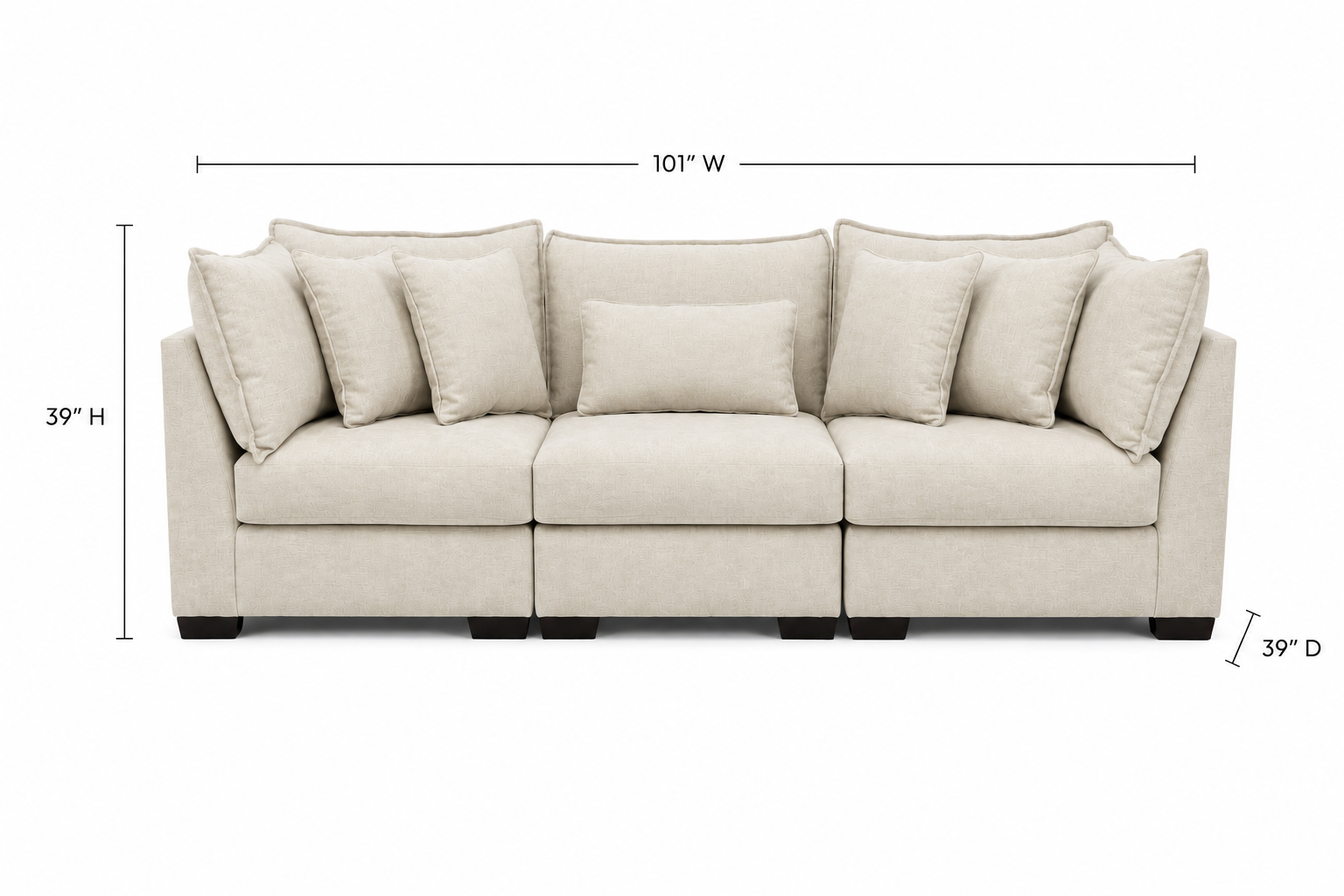 Alina Three seater sofa in ivory