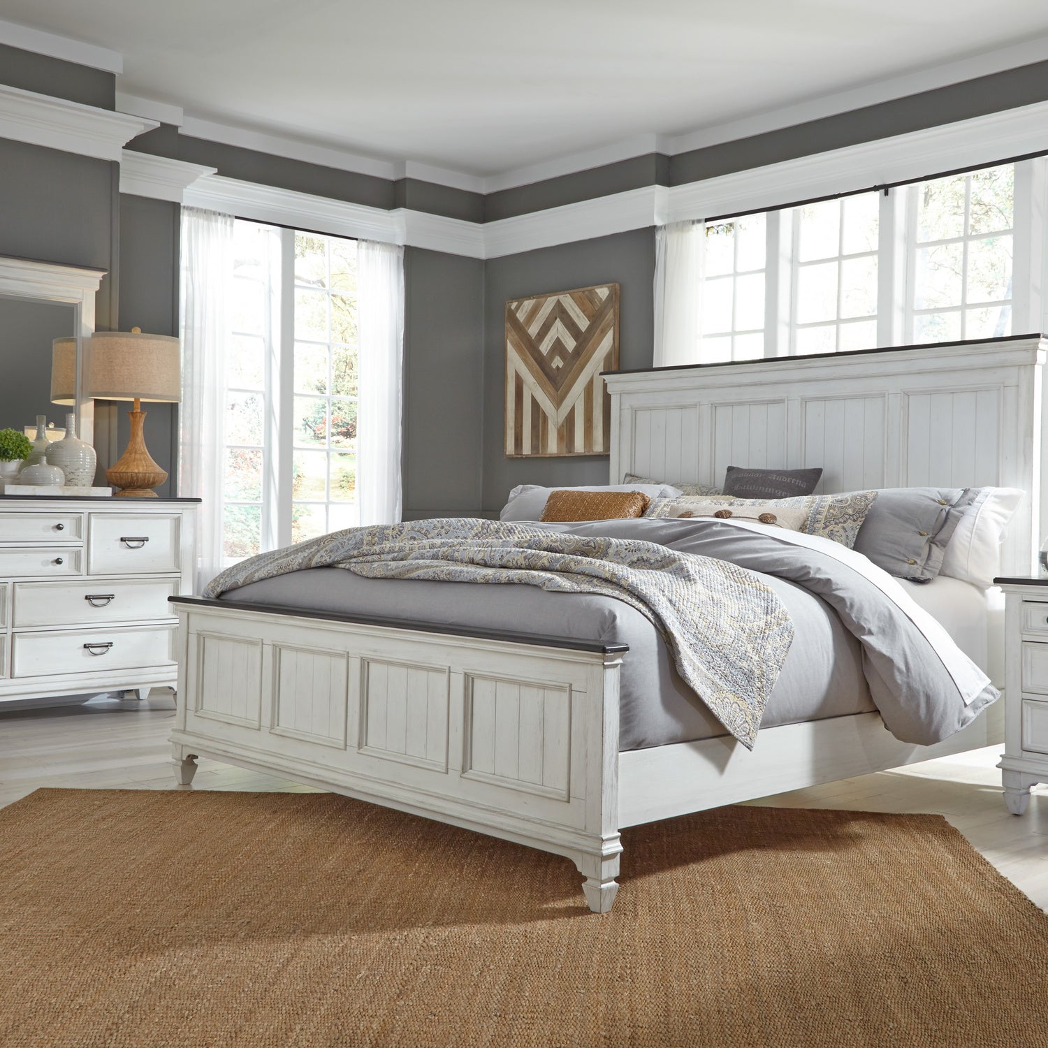 Allyson Park 3-Piece Panel Bed, Dresser & Mirror Set