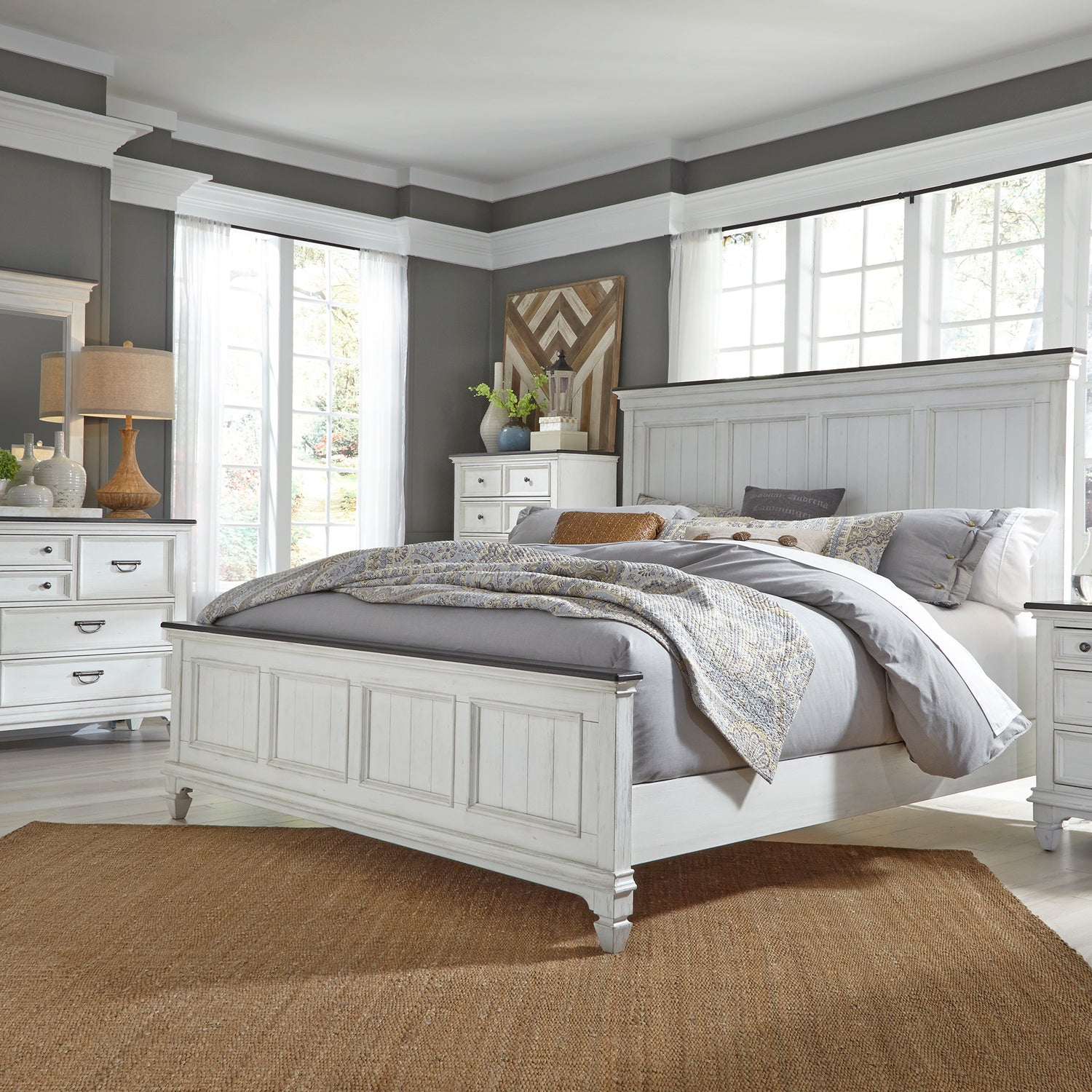 Allyson Park 4-Piece Panel Bed, Dresser, Mirror & Chest Set